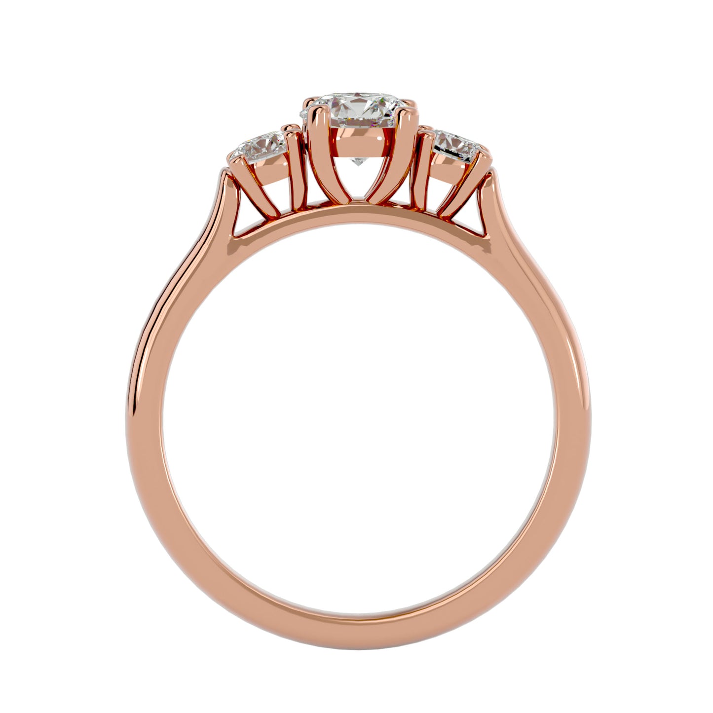 Ting three stone diamond engagement ring
