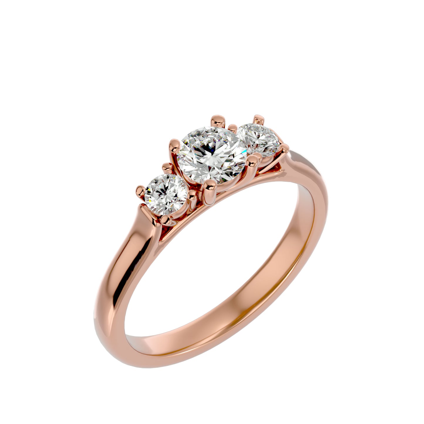 Ting three stone diamond engagement ring