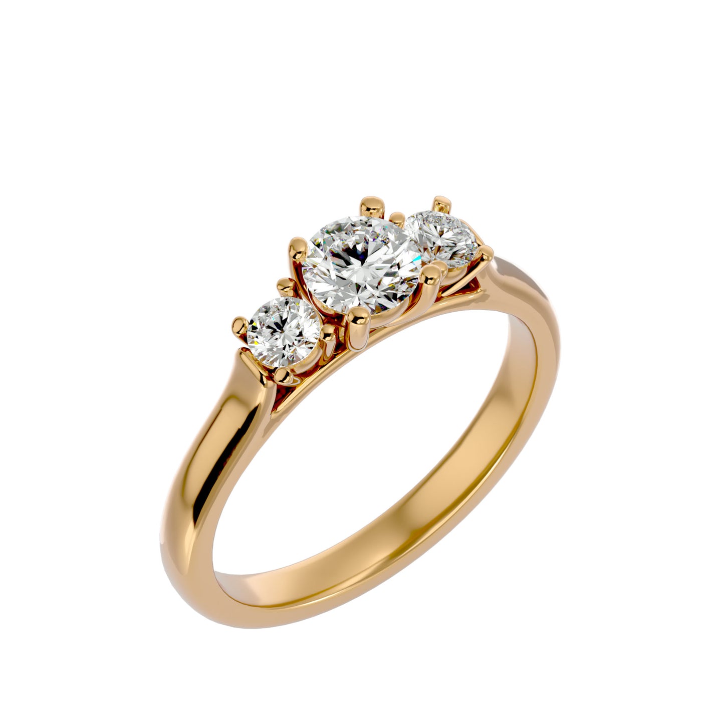 Ting three stone diamond engagement ring