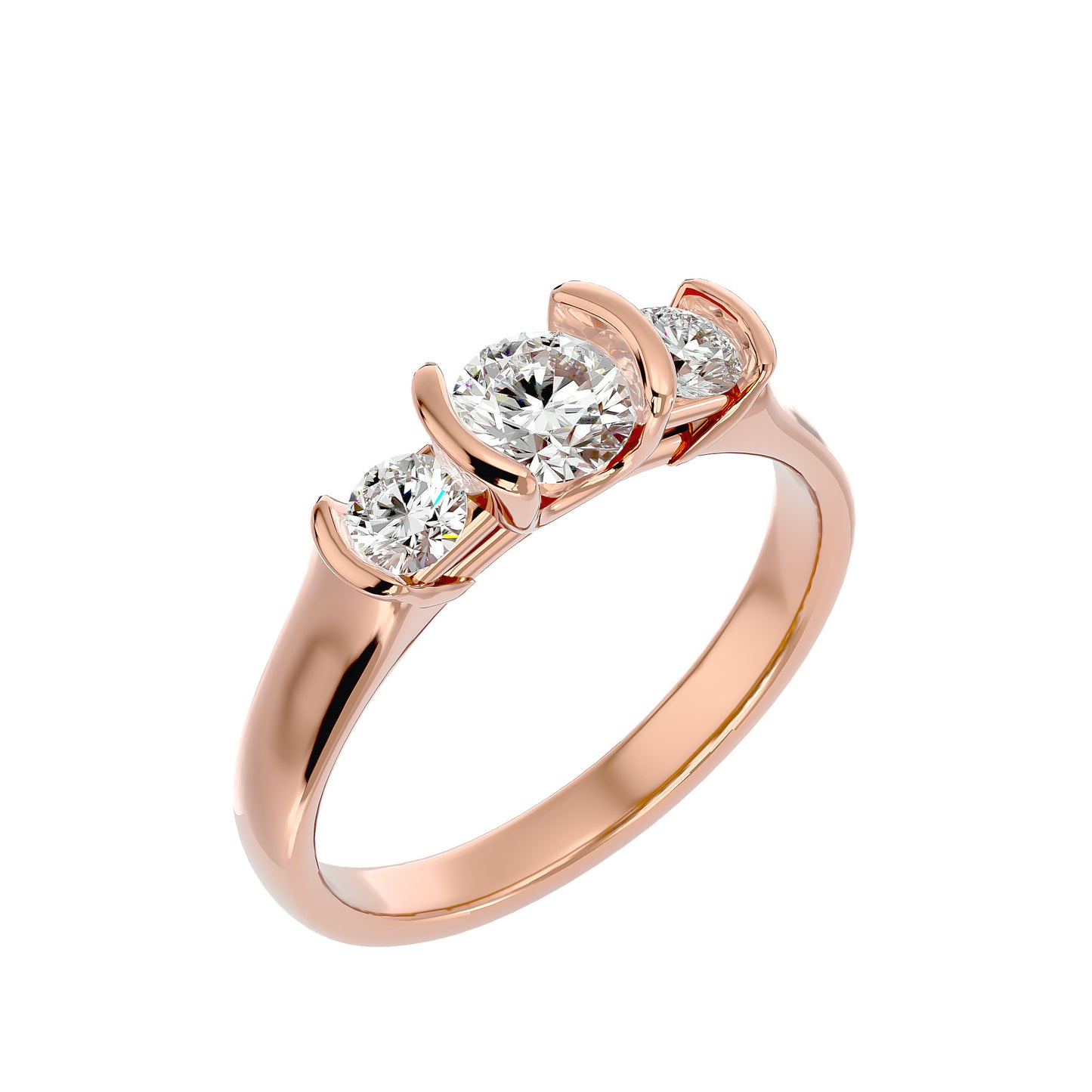 Linh tension setting diamond engagement ring