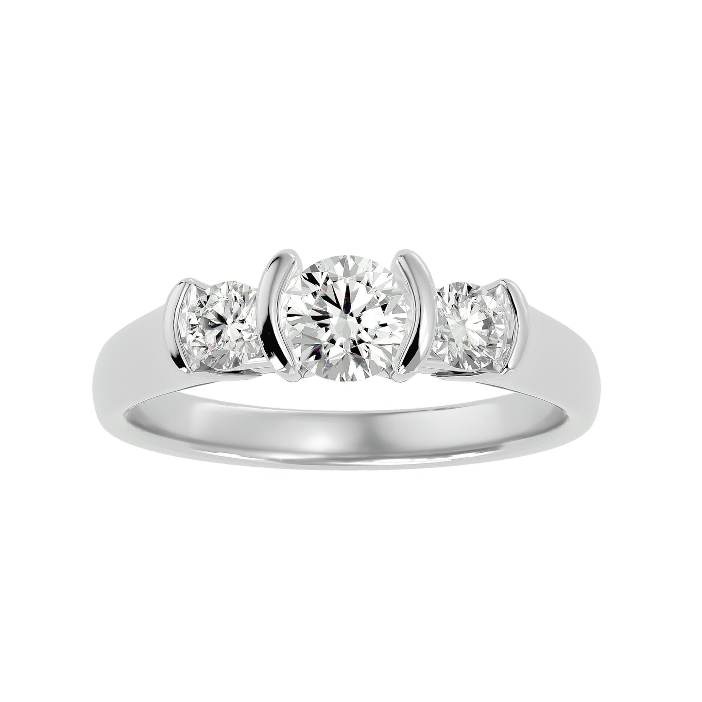 Linh tension setting diamond engagement ring