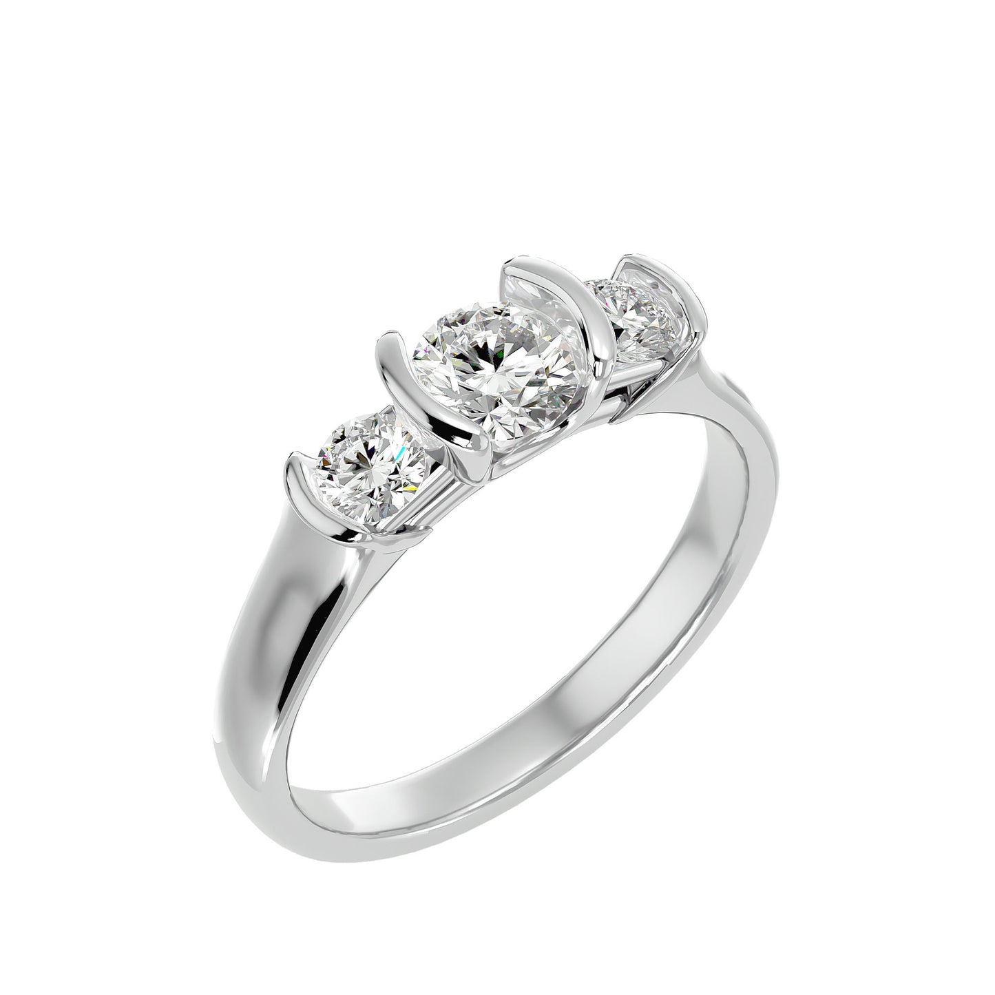 Linh tension setting diamond engagement ring