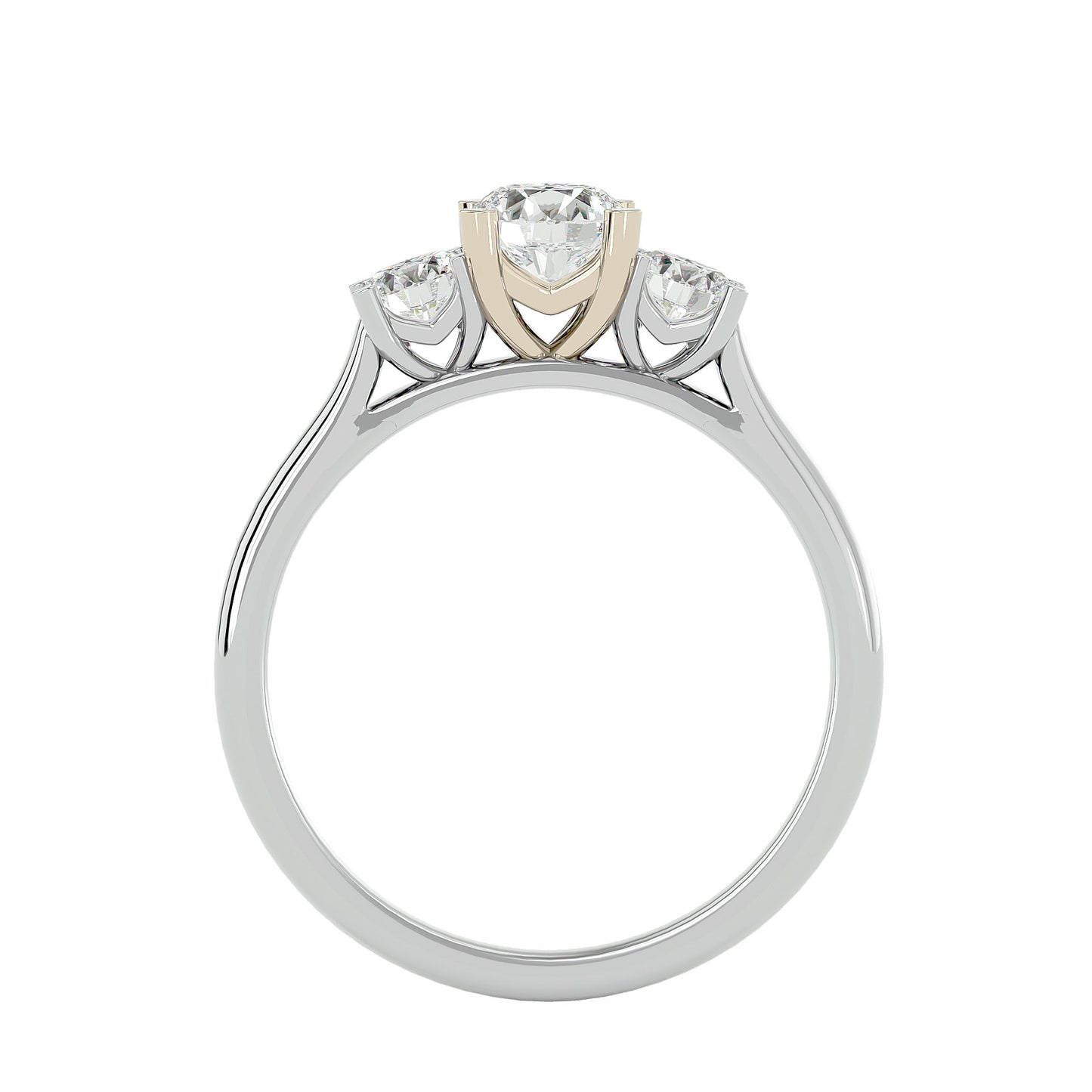 Huong three stone diamond engagement ring