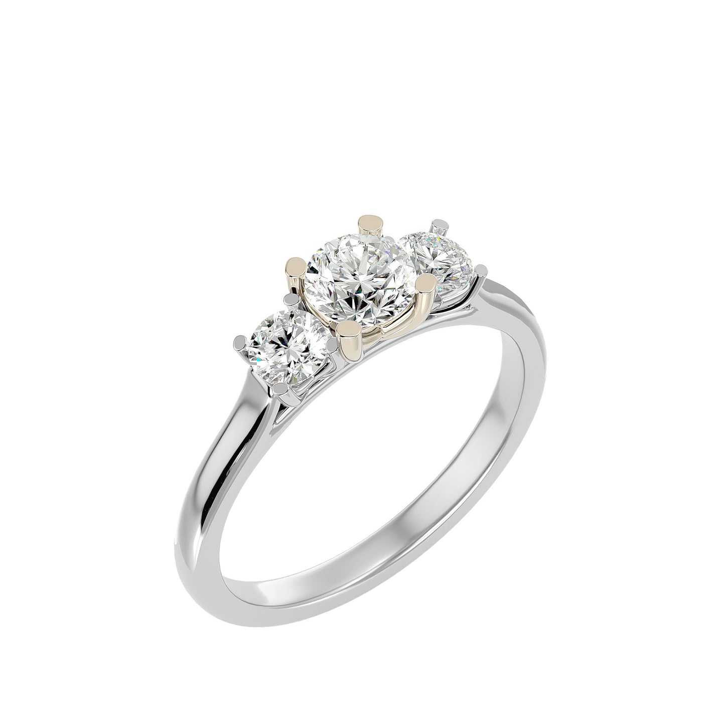 Huong three stone diamond engagement ring