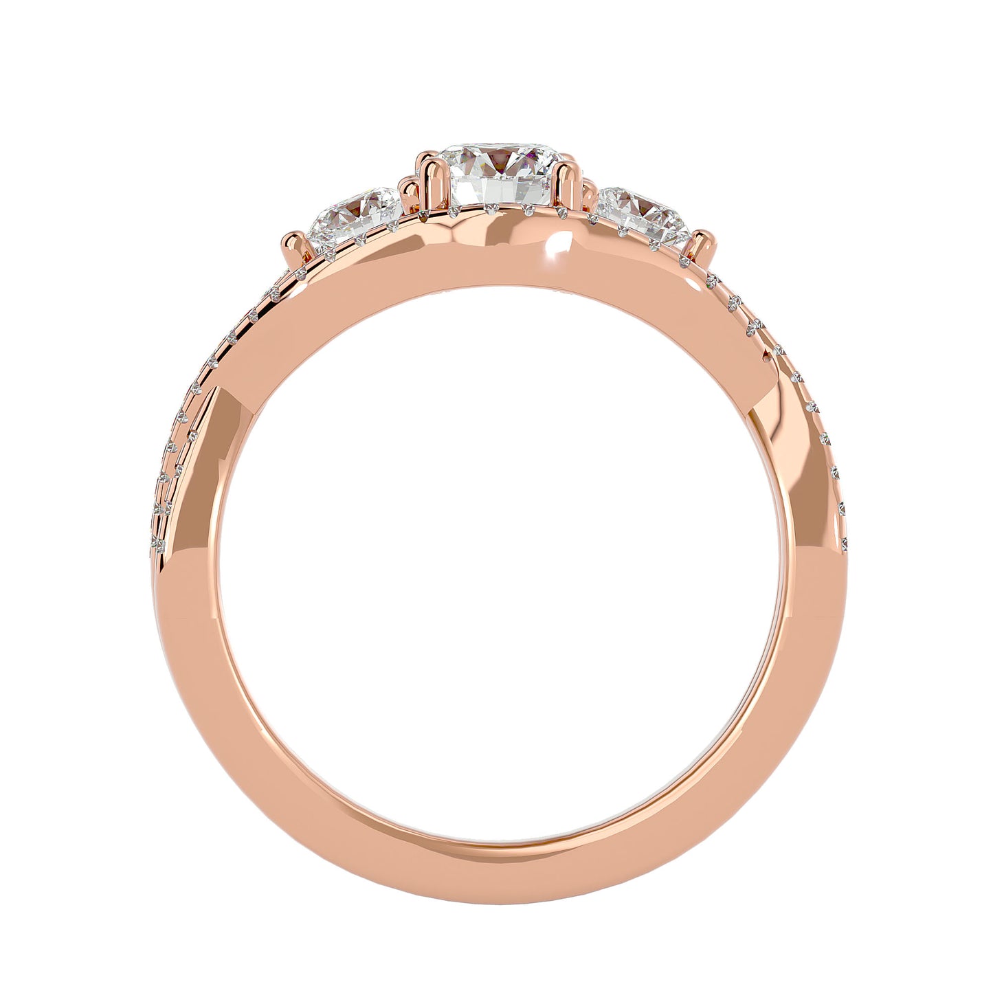 Diep three stone diamond engagement ring