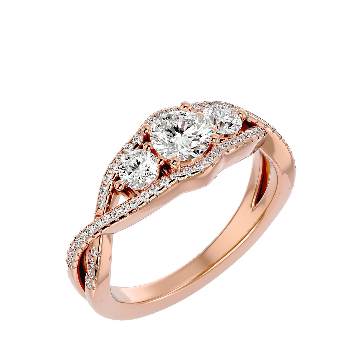 Diep three stone diamond engagement ring