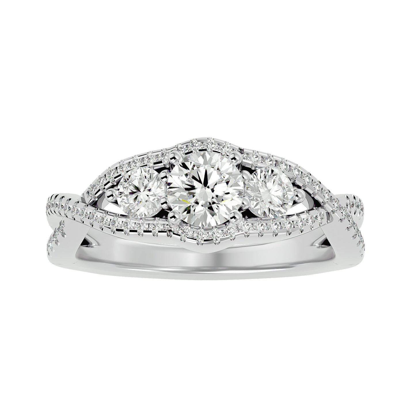 Diep three stone diamond engagement ring