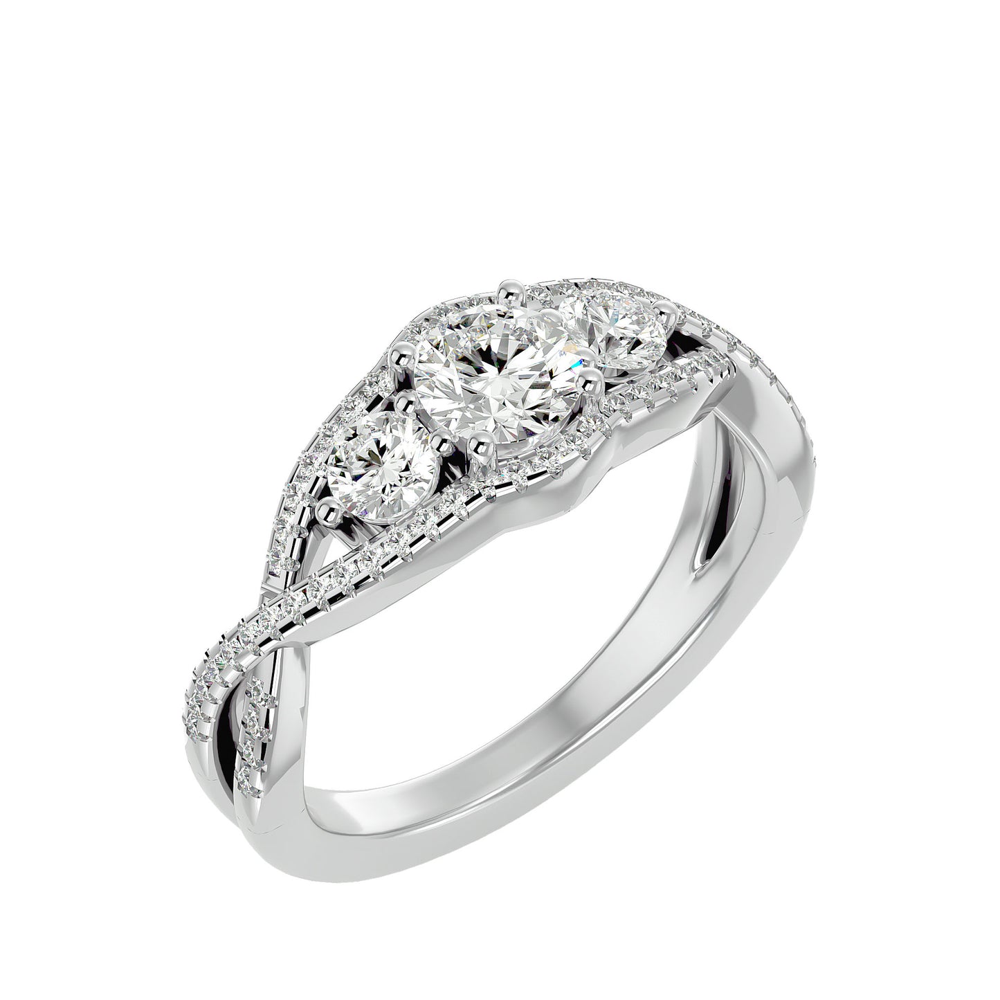 Diep three stone diamond engagement ring