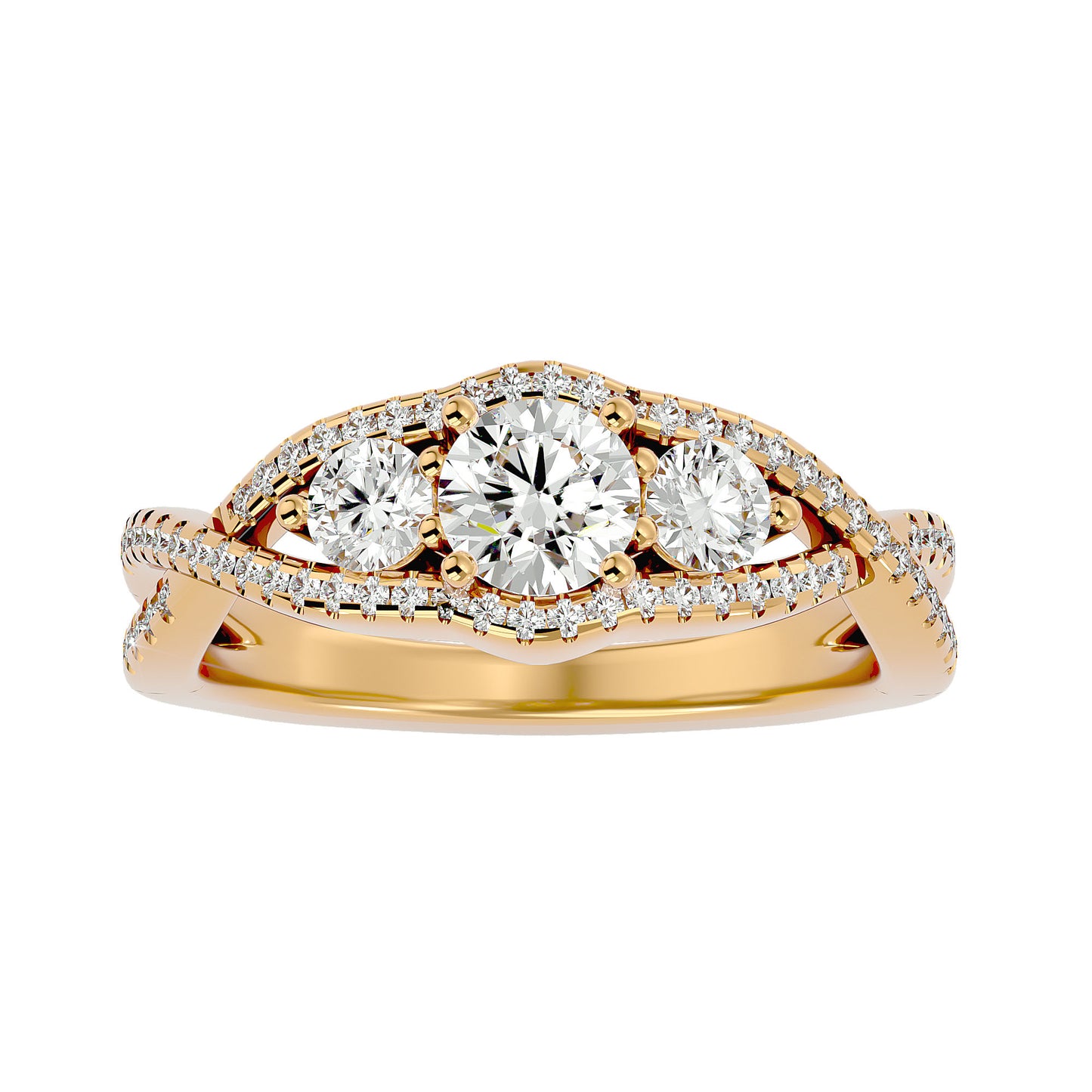Diep three stone diamond engagement ring