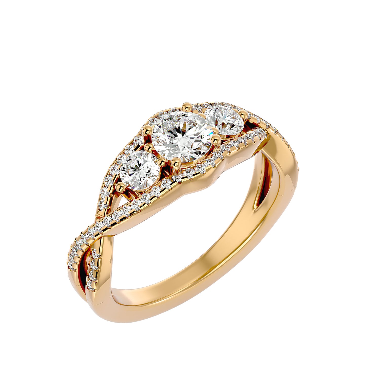 Diep three stone diamond engagement ring