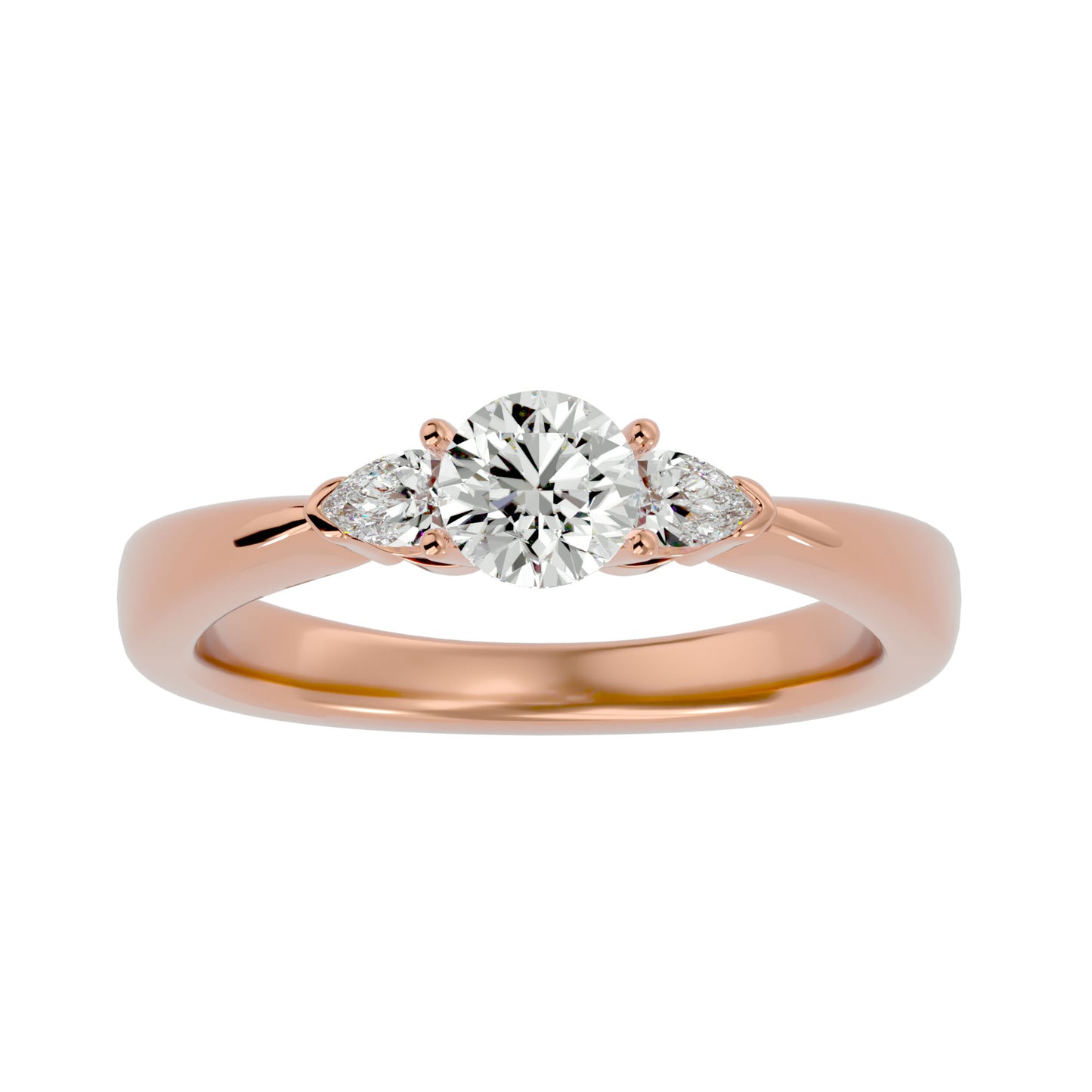 Mei side pear diamond engagement ring