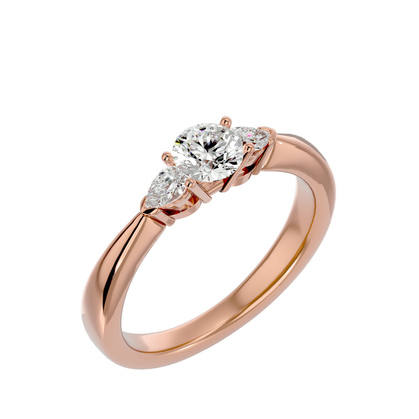 Mei side pear diamond engagement ring