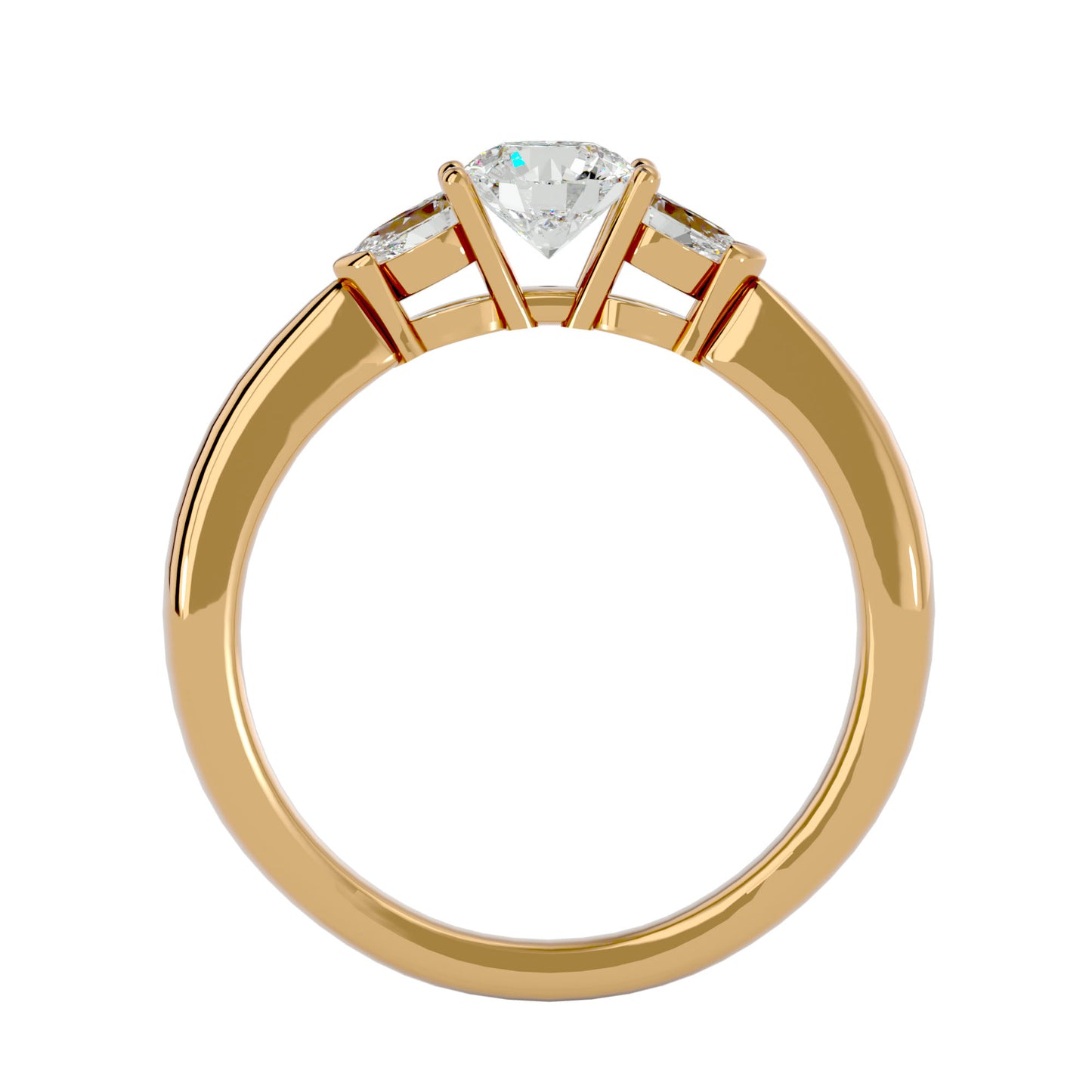 Mei side pear diamond engagement ring