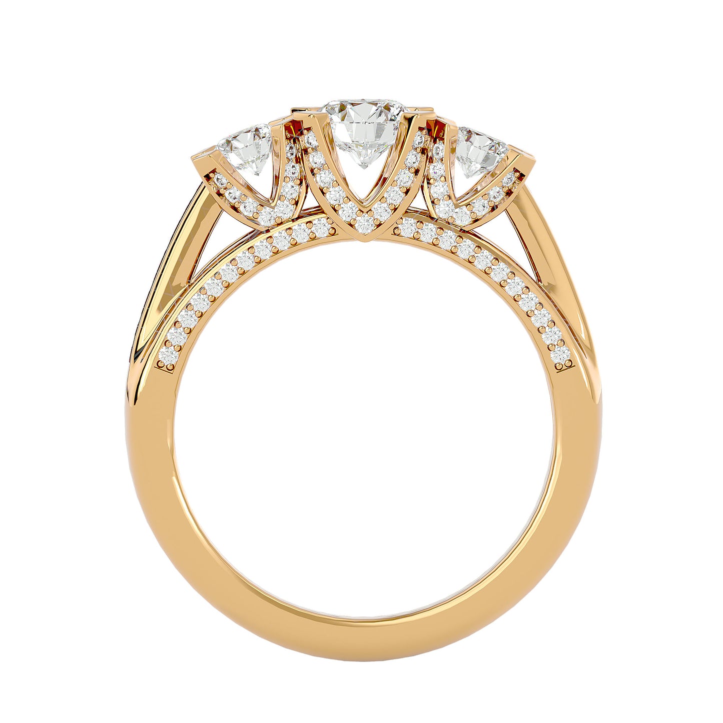 Millie side round diamond engagement ring
