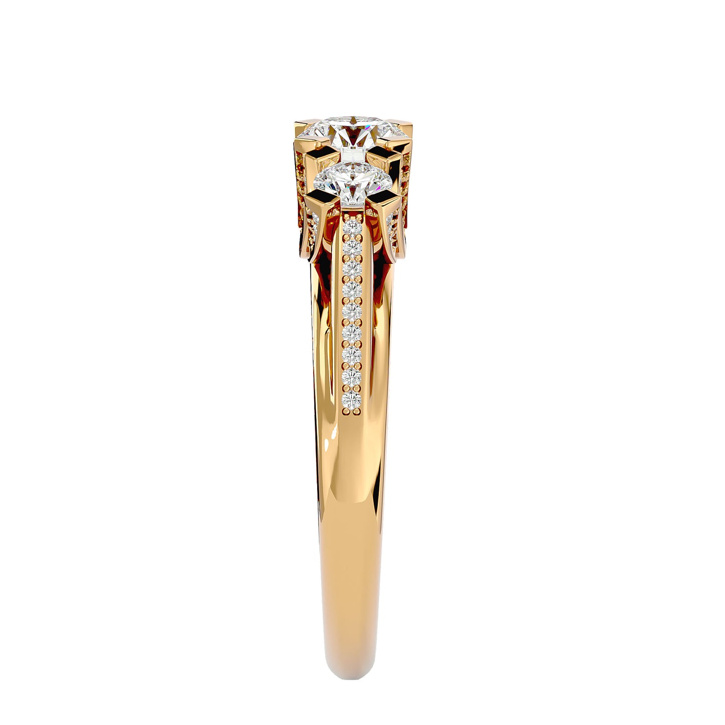 Millie side round diamond engagement ring