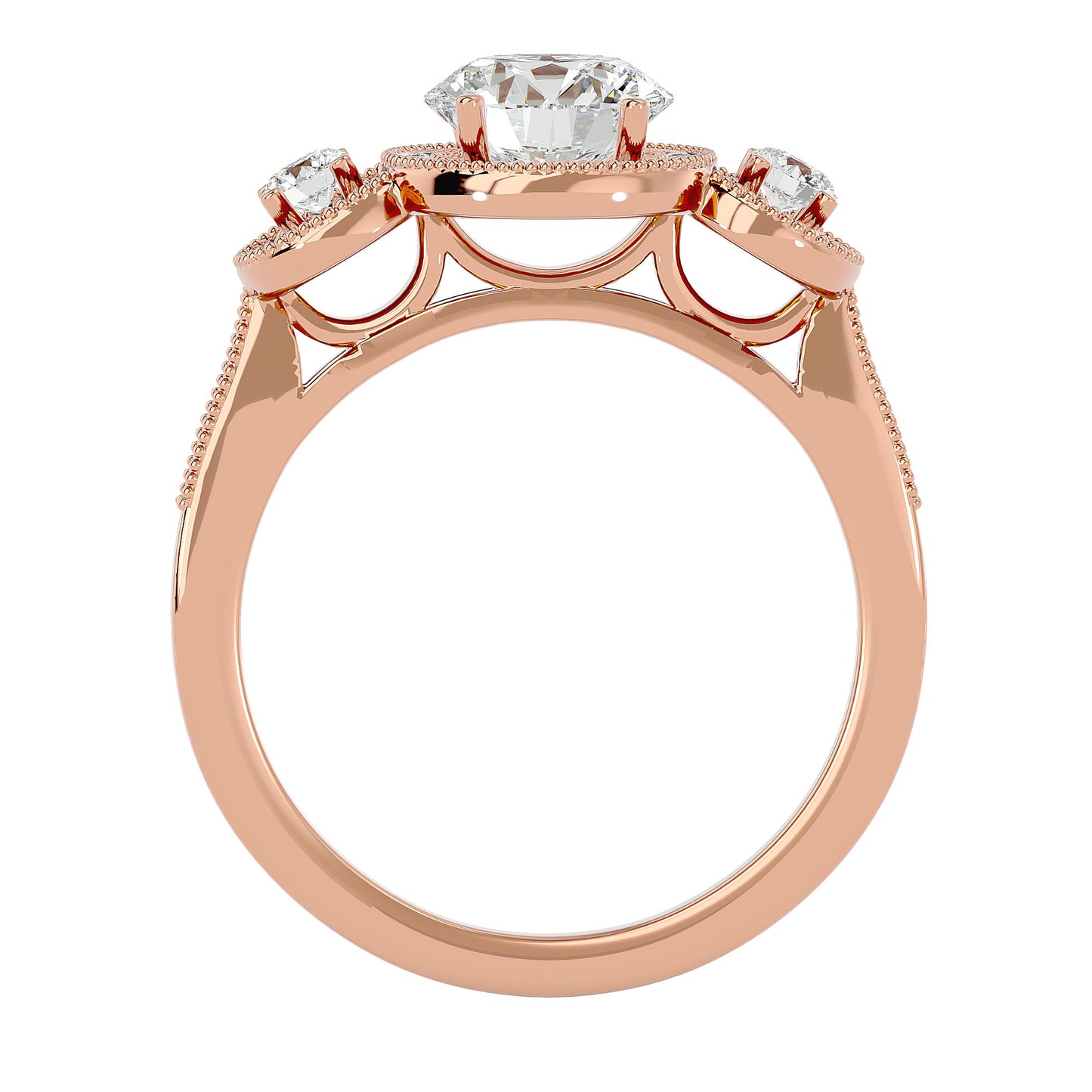 Babette side round diamond engagement ring