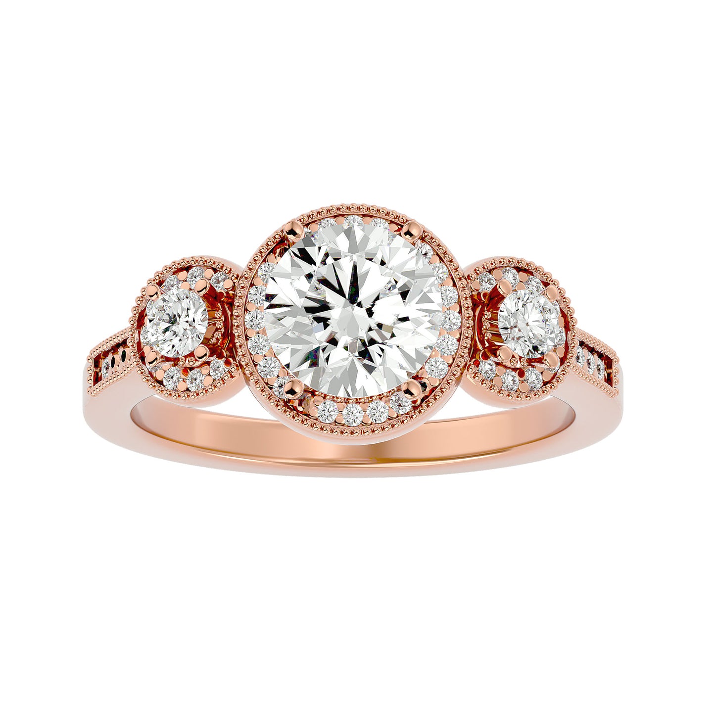 Babette side round diamond engagement ring