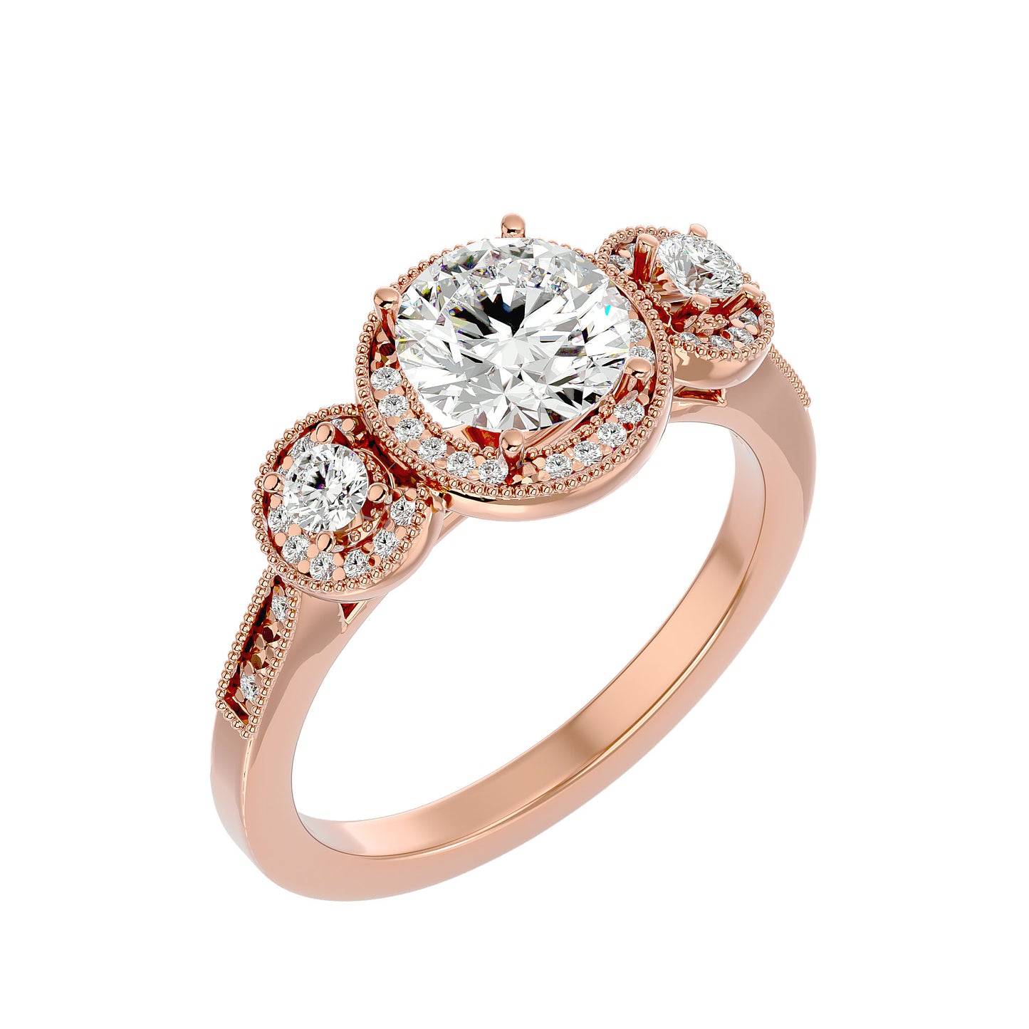 Babette side round diamond engagement ring