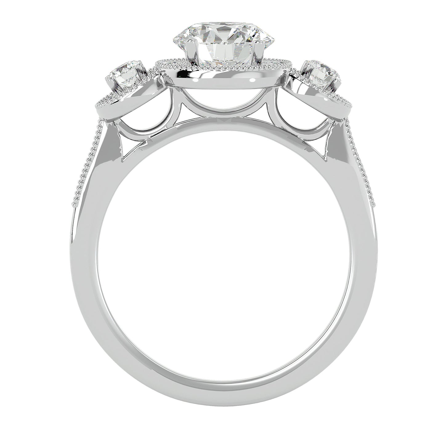 Babette side round diamond engagement ring
