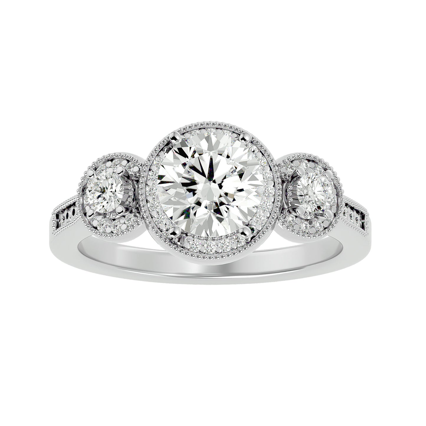 Babette side round diamond engagement ring