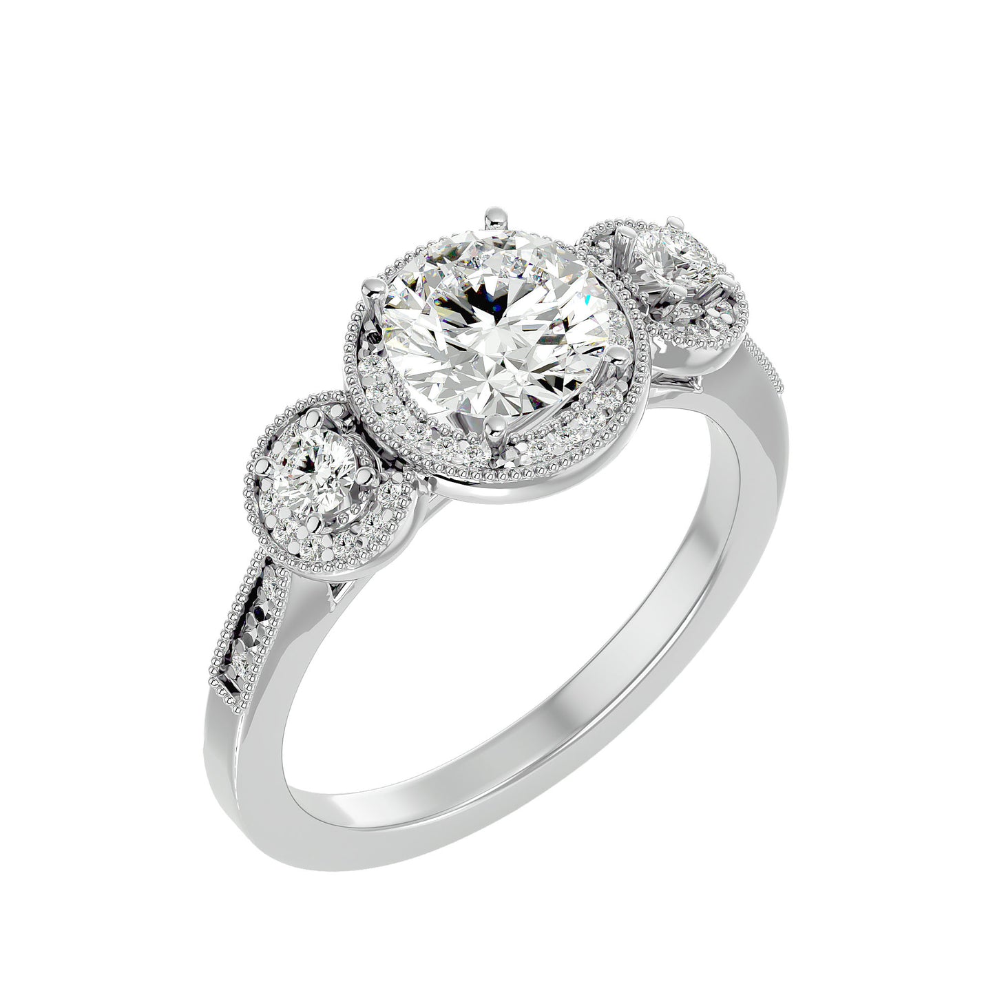 Babette side round diamond engagement ring