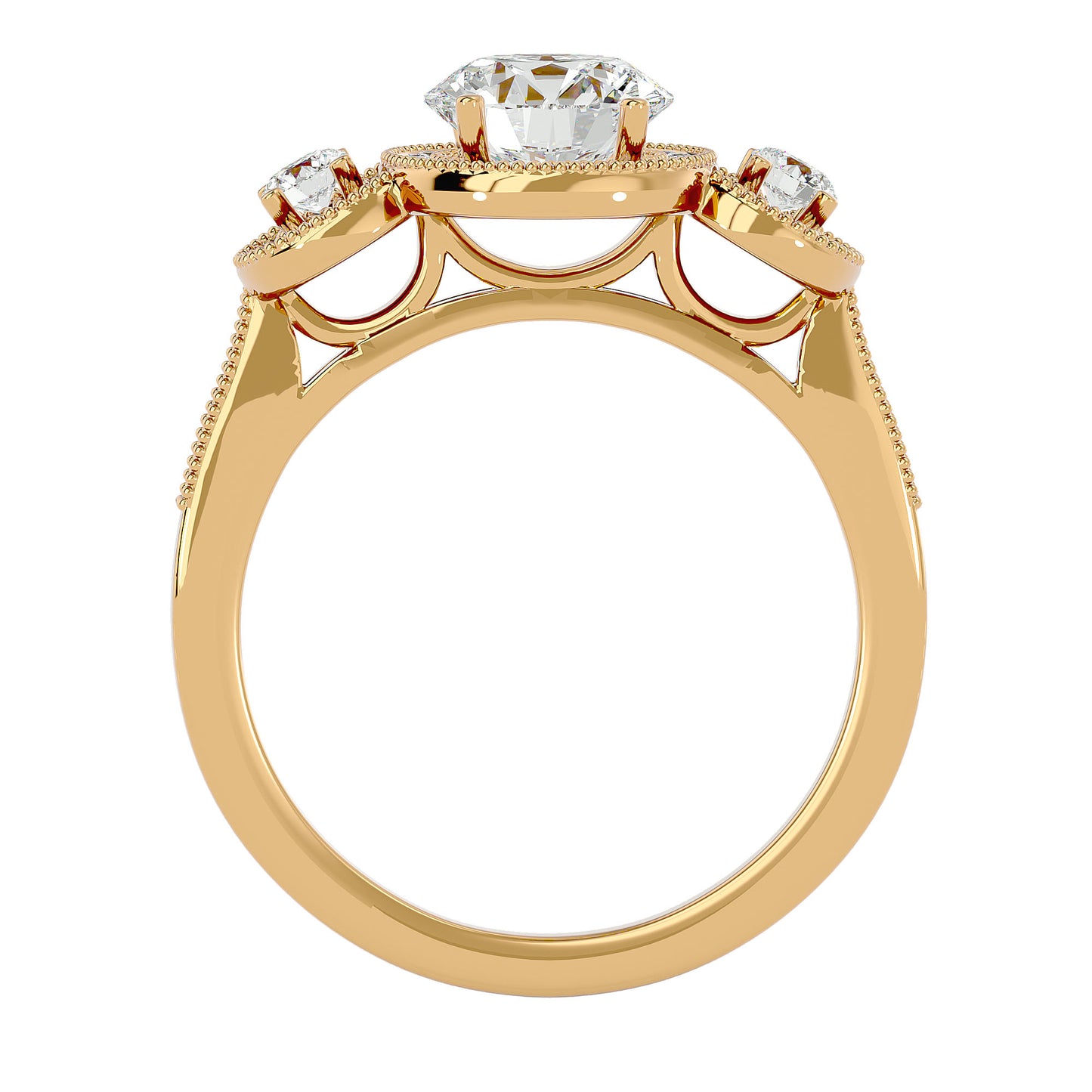 Babette side round diamond engagement ring