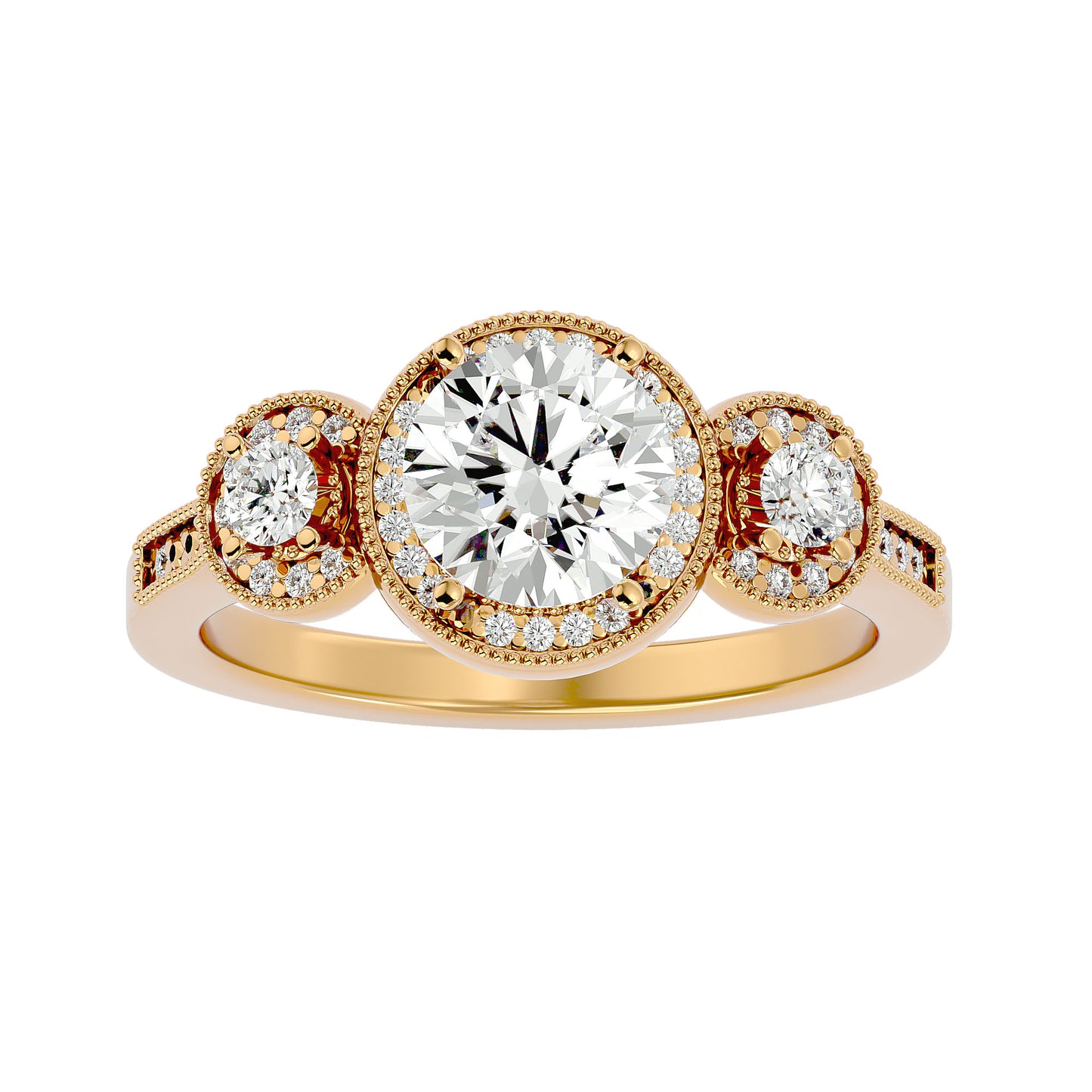 Babette side round diamond engagement ring