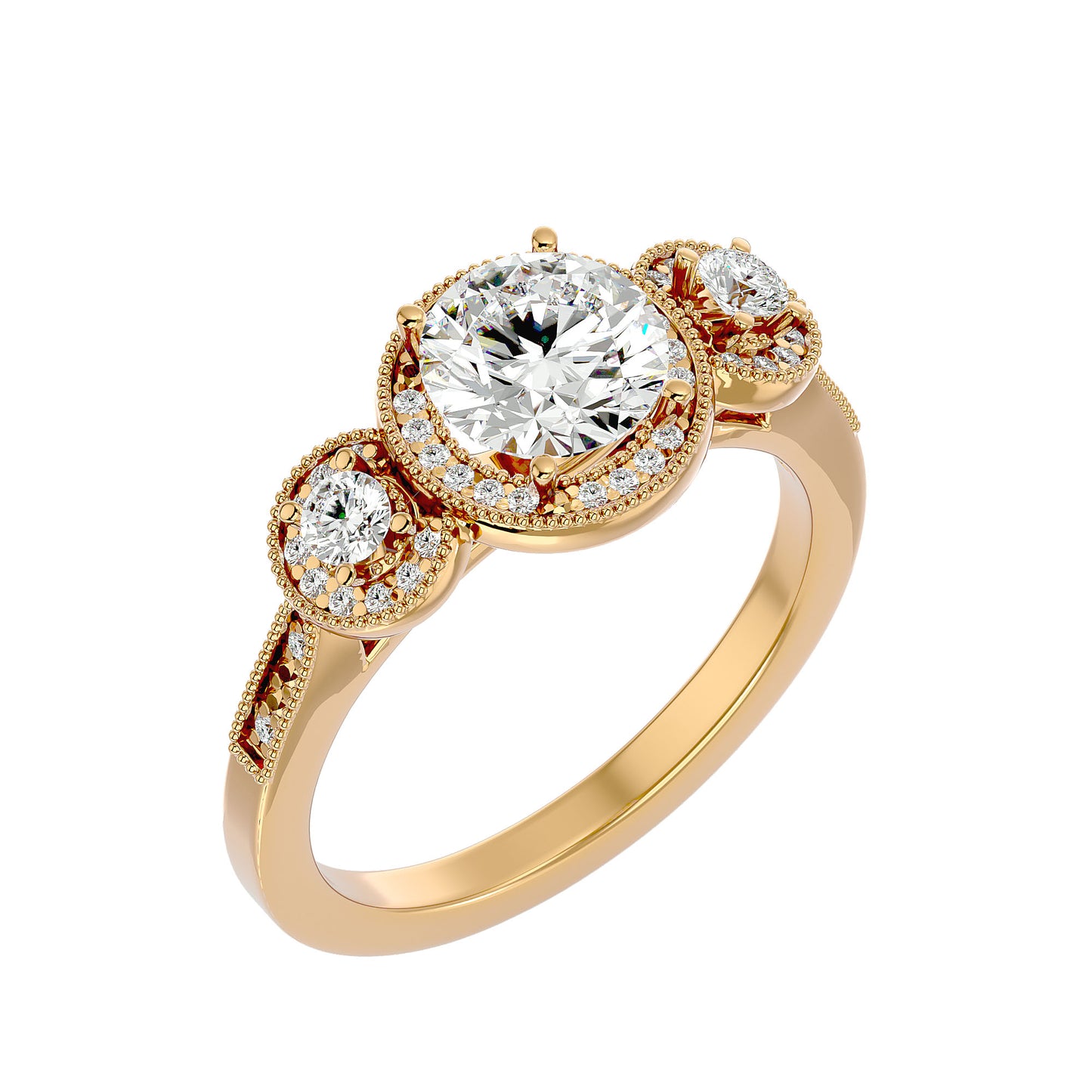 Babette side round diamond engagement ring