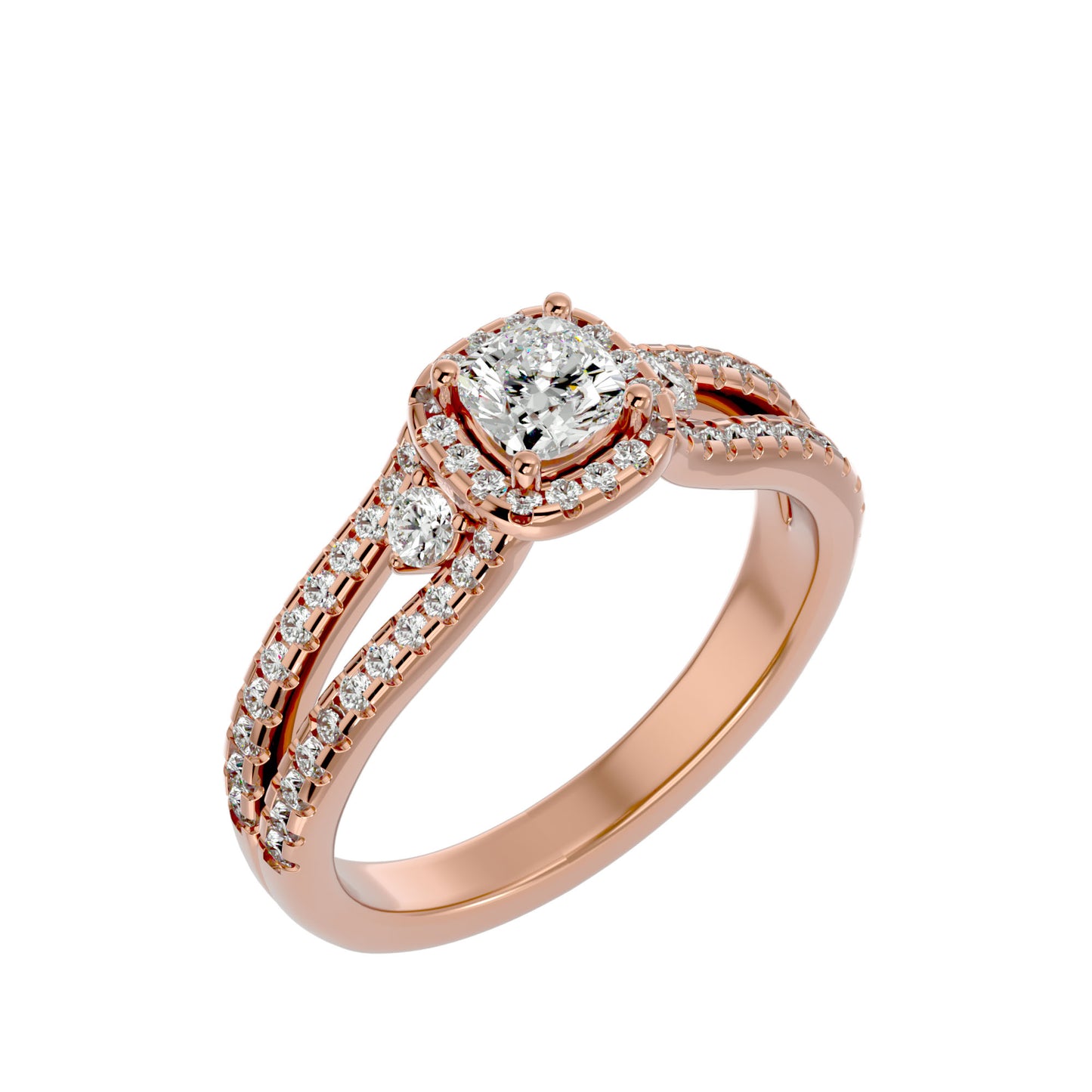 Kokoro side round diamond engagement ring
