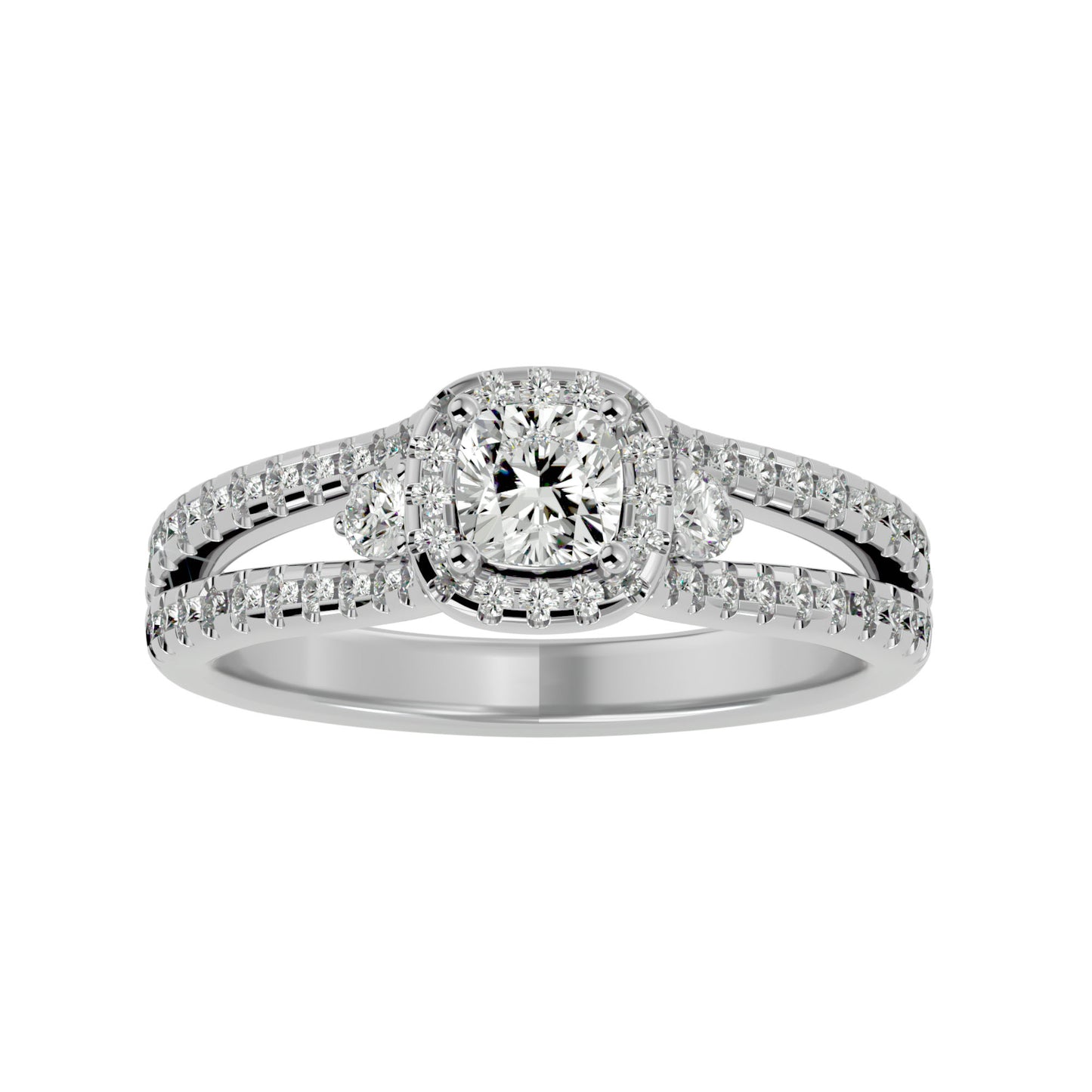 Kokoro side round diamond engagement ring