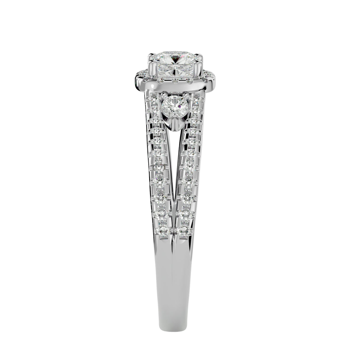 Kokoro side round diamond engagement ring