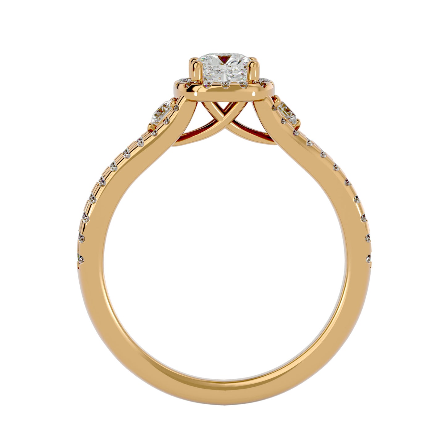 Kokoro side round diamond engagement ring