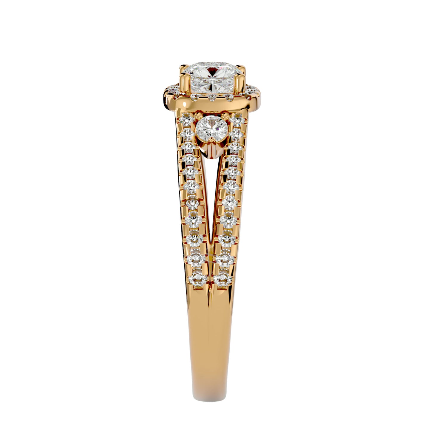 Kokoro side round diamond engagement ring