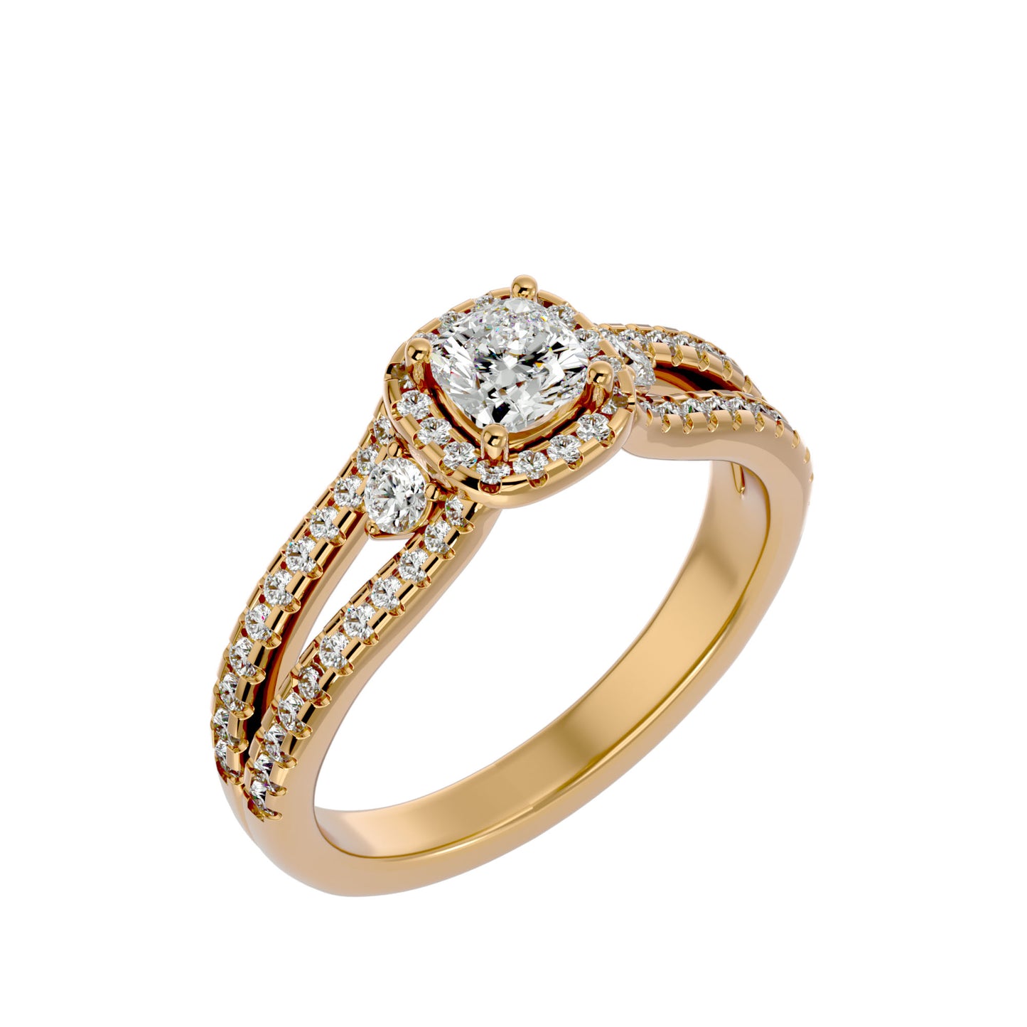 Kokoro side round diamond engagement ring