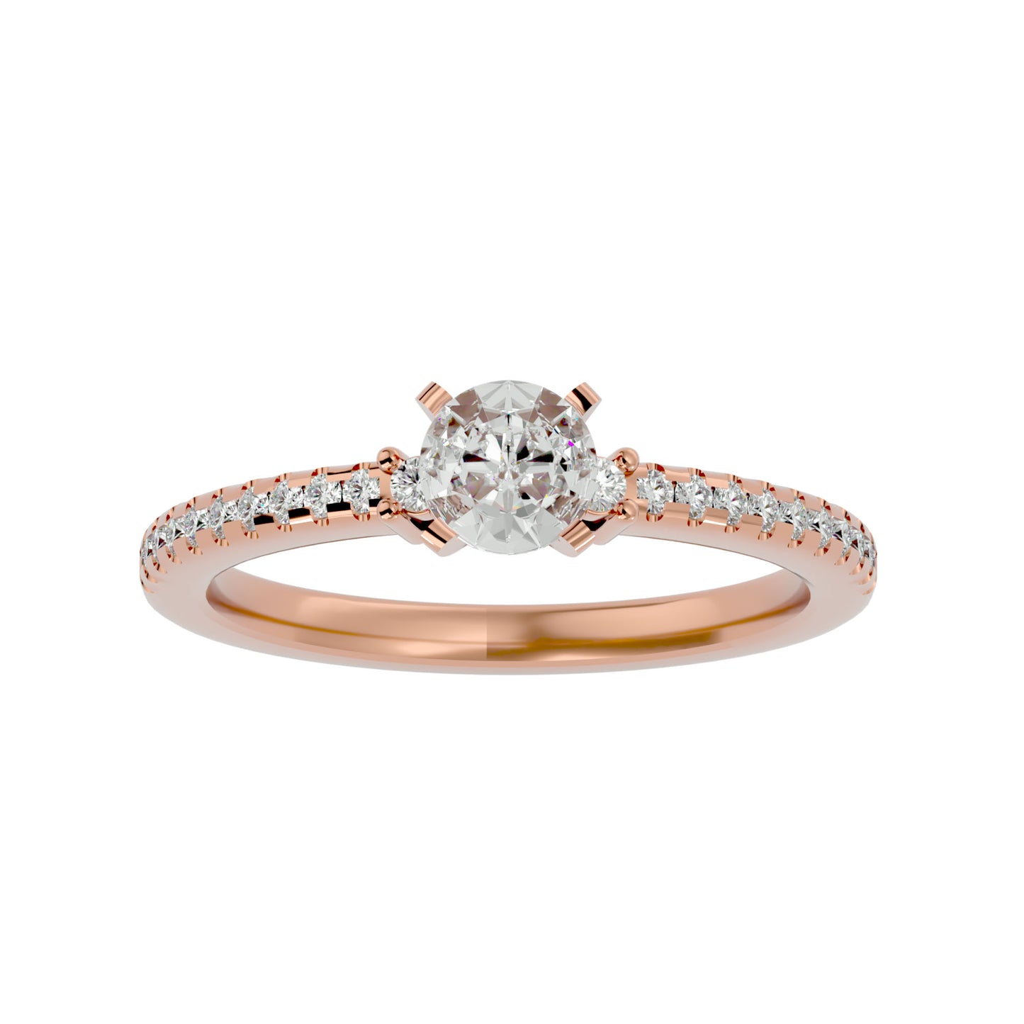 Ichika side round diamond engagement ring