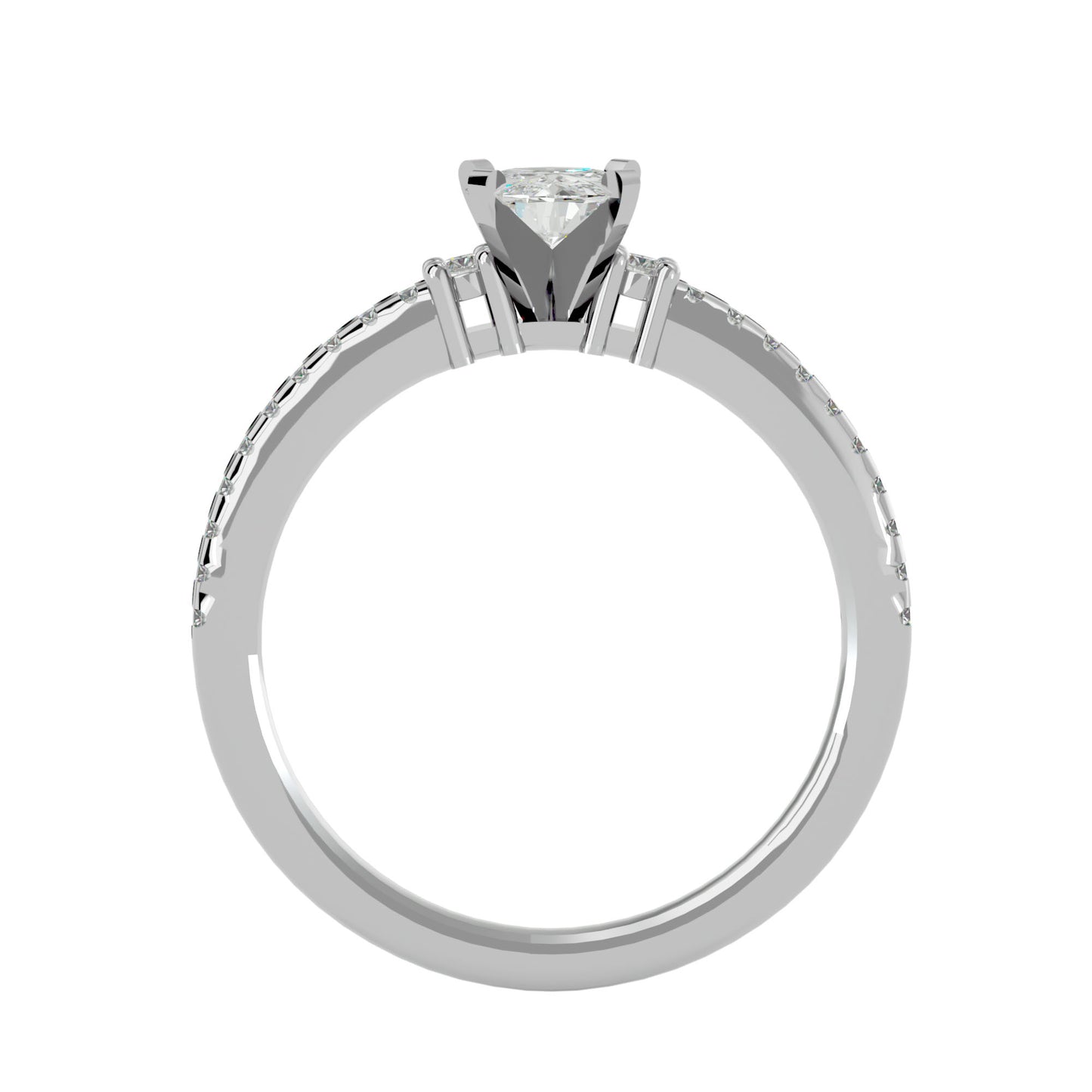 Ichika side round diamond engagement ring
