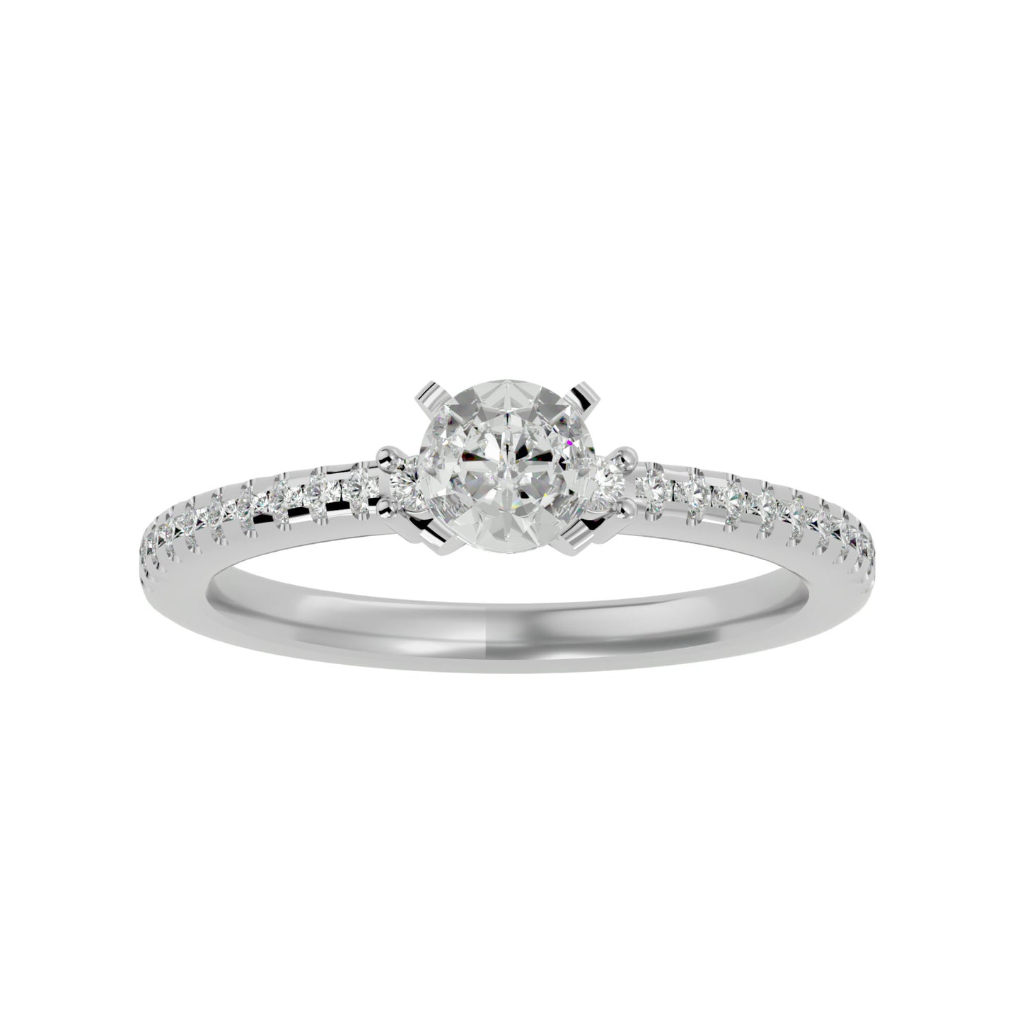 Ichika side round diamond engagement ring