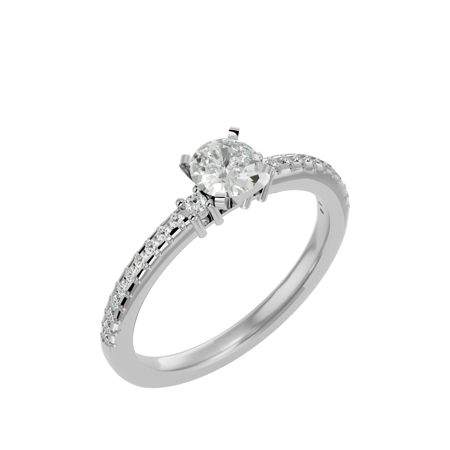 Ichika side round diamond engagement ring