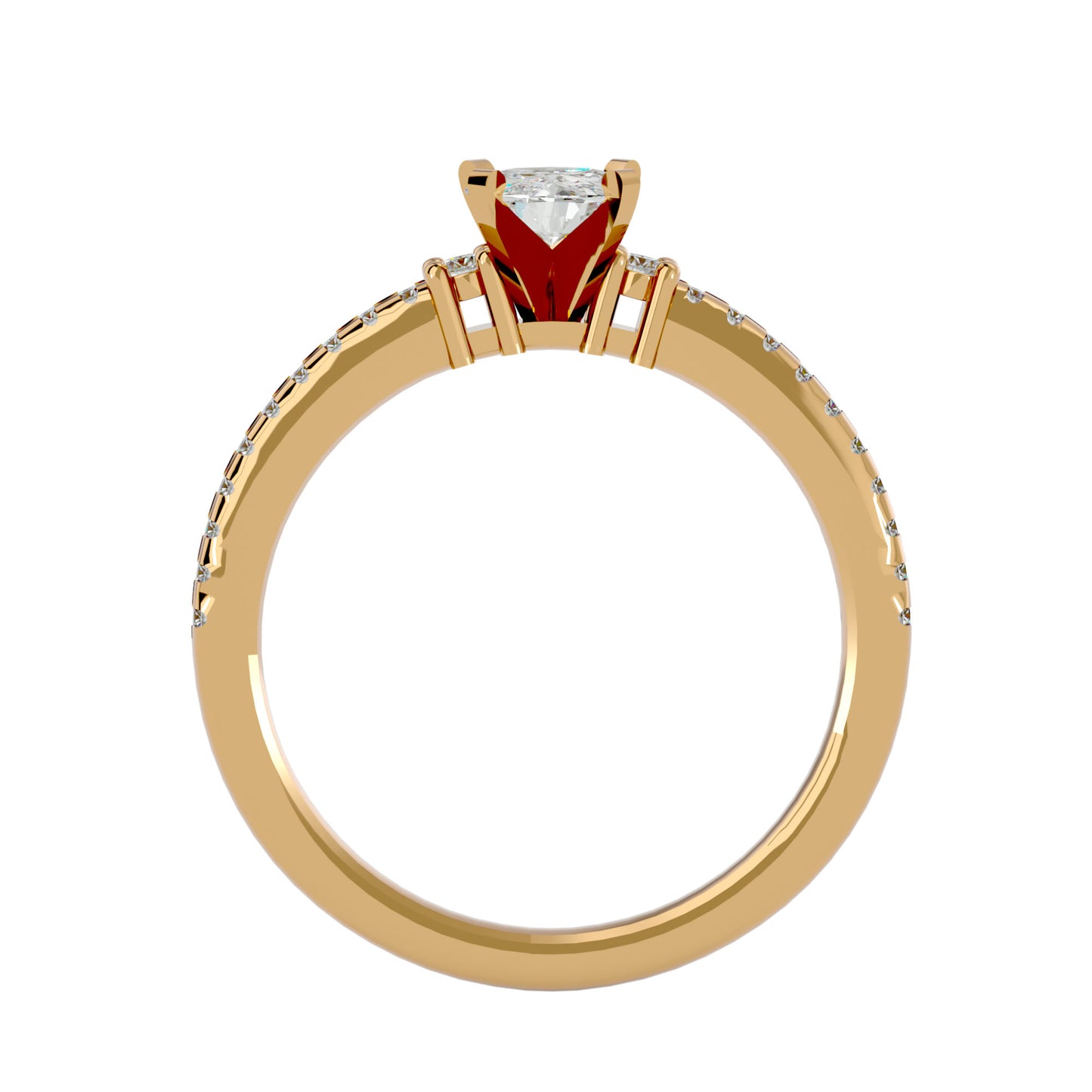 Ichika side round diamond engagement ring