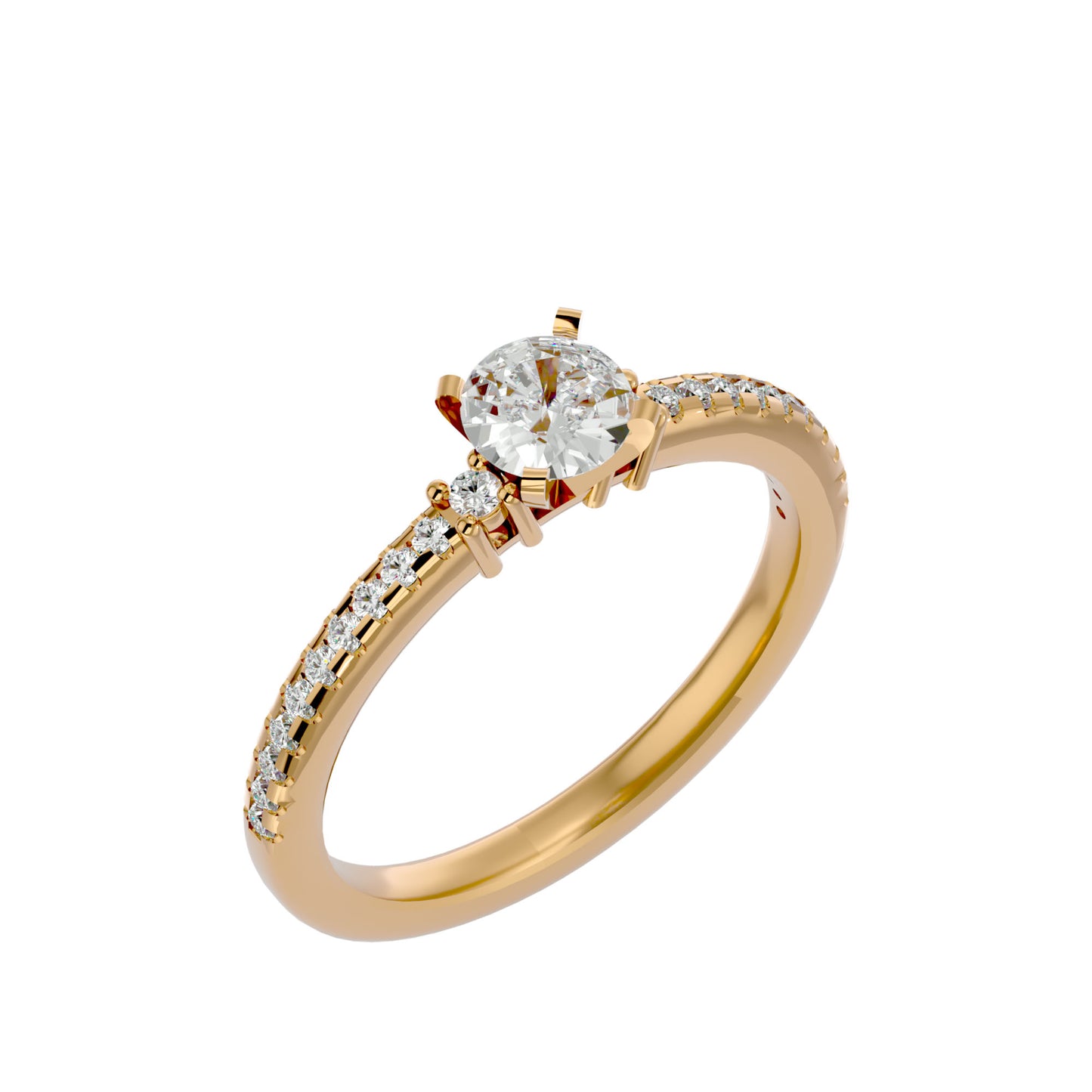 Ichika side round diamond engagement ring