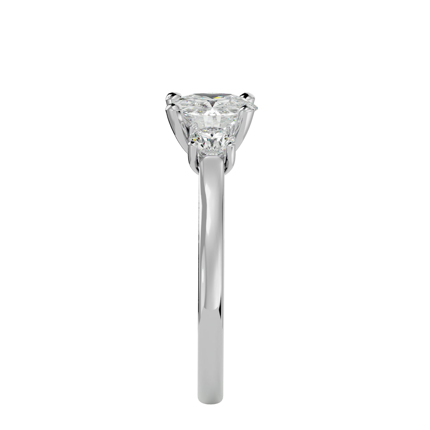 Haruka three stone diamond engagement ring