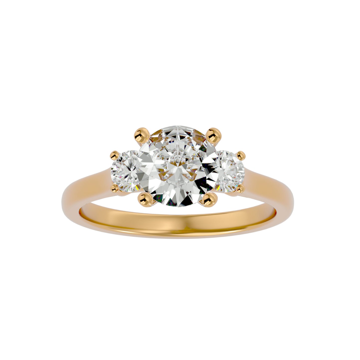 Haruka three stone diamond engagement ring