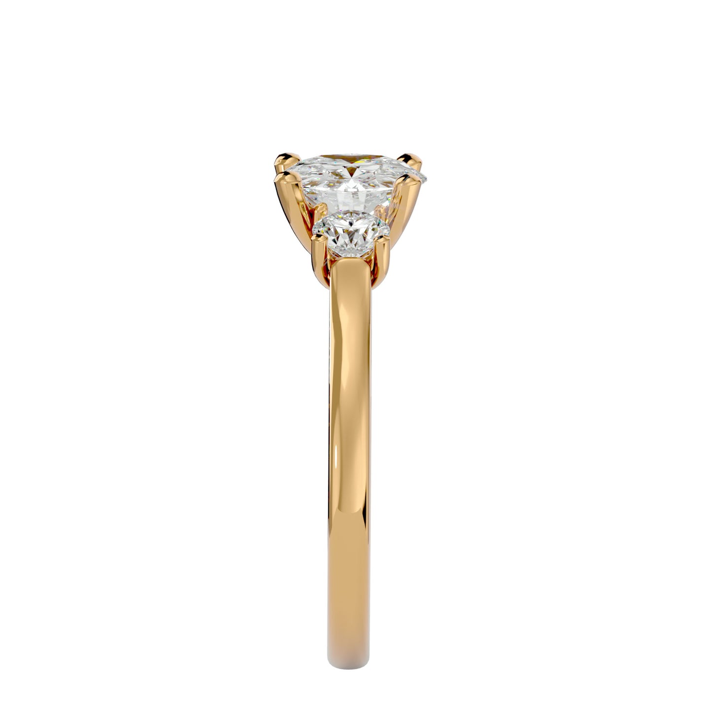 Haruka three stone diamond engagement ring