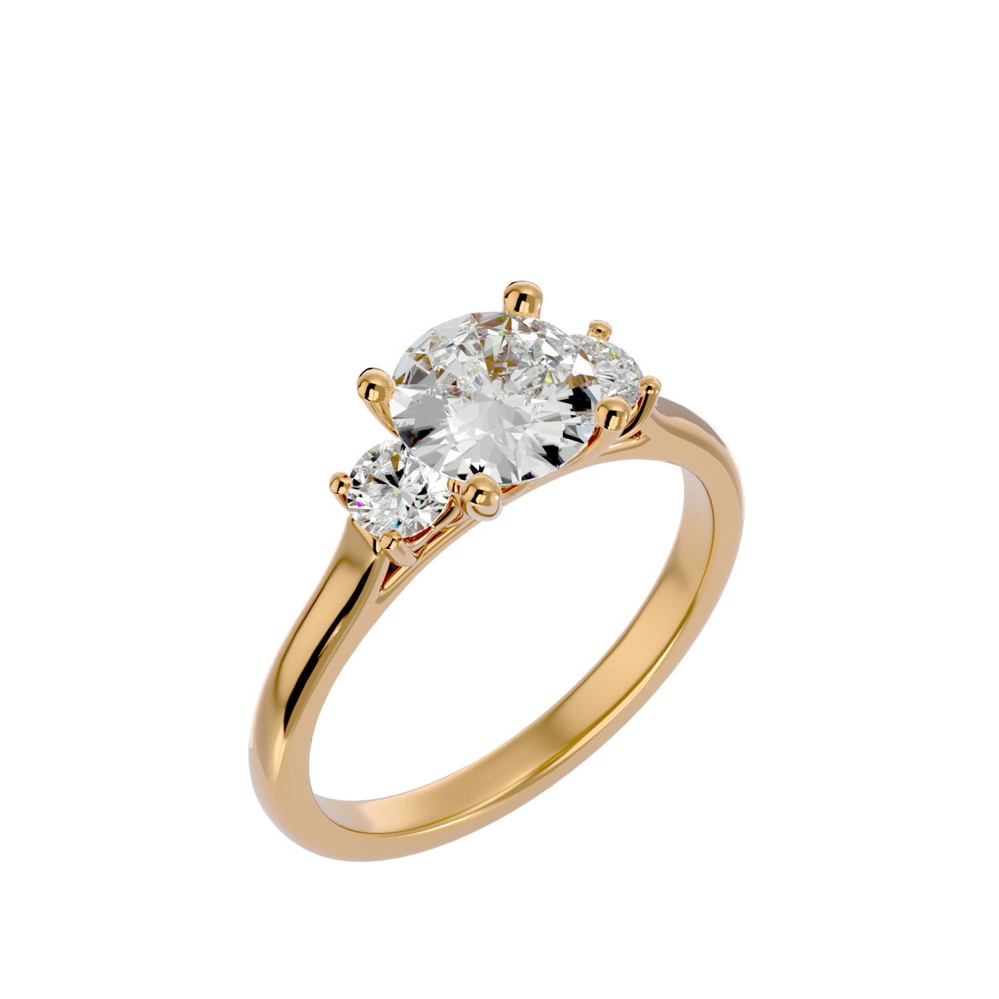 Haruka three stone diamond engagement ring