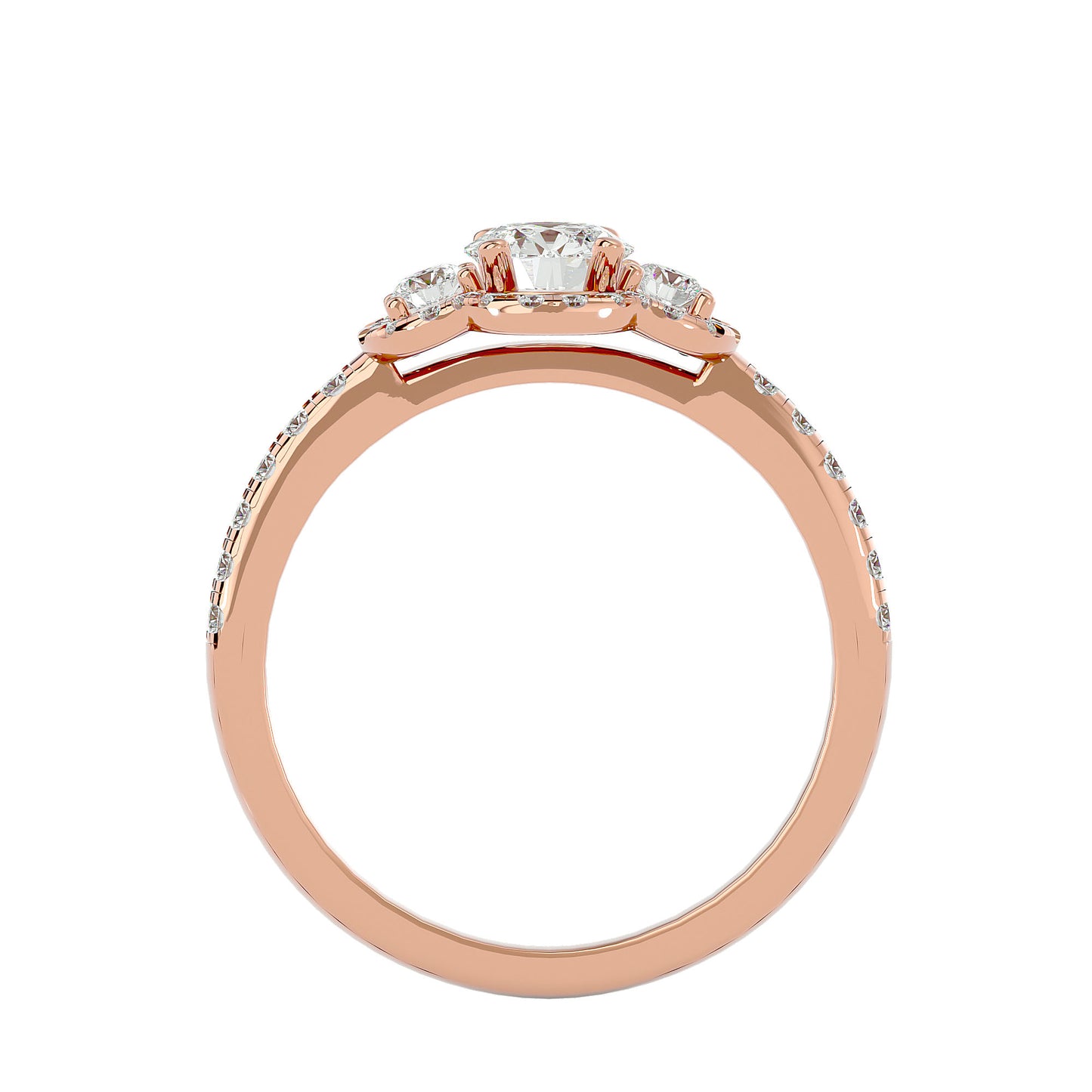 Sayuri three stone diamond engagement ring
