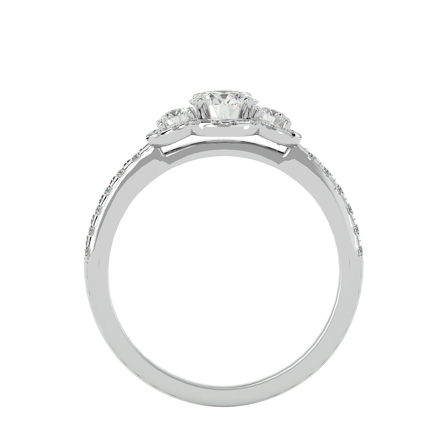 Sayuri three stone diamond engagement ring