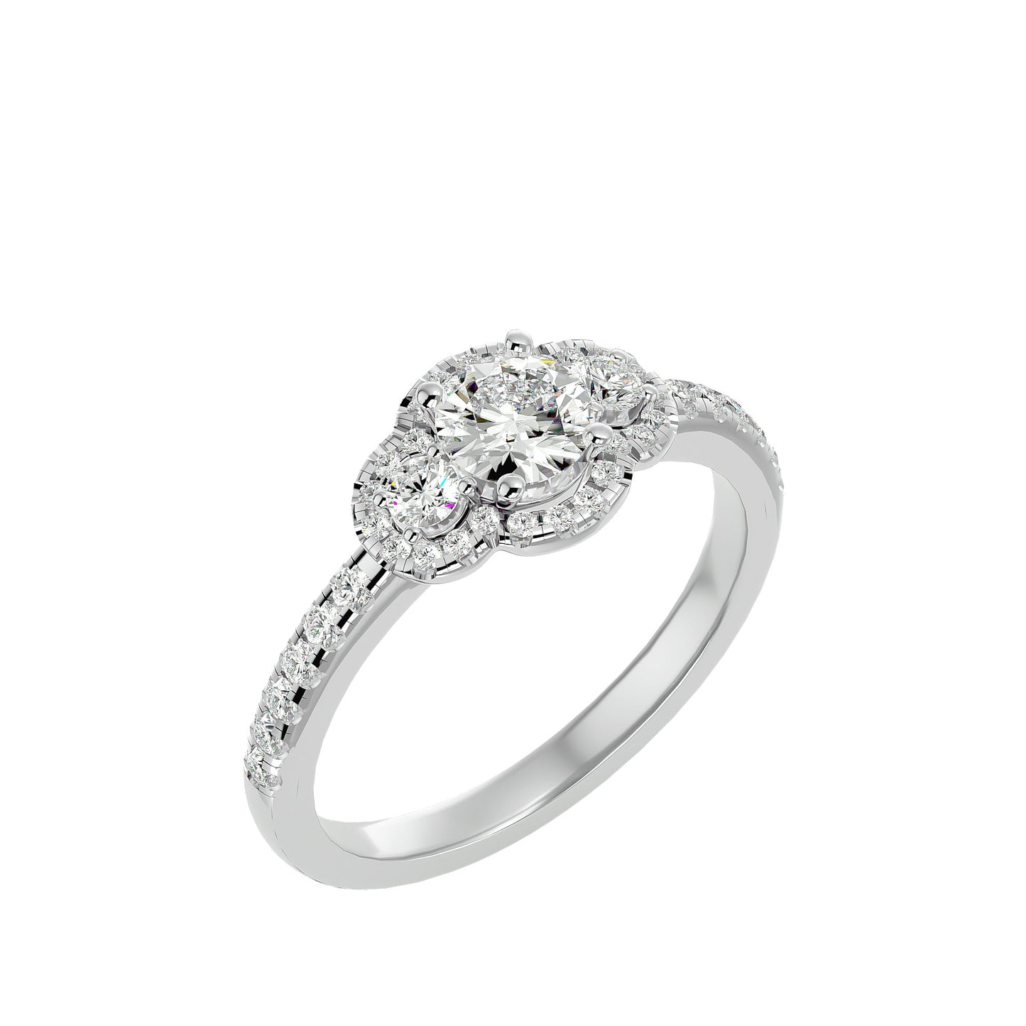 Sayuri three stone diamond engagement ring