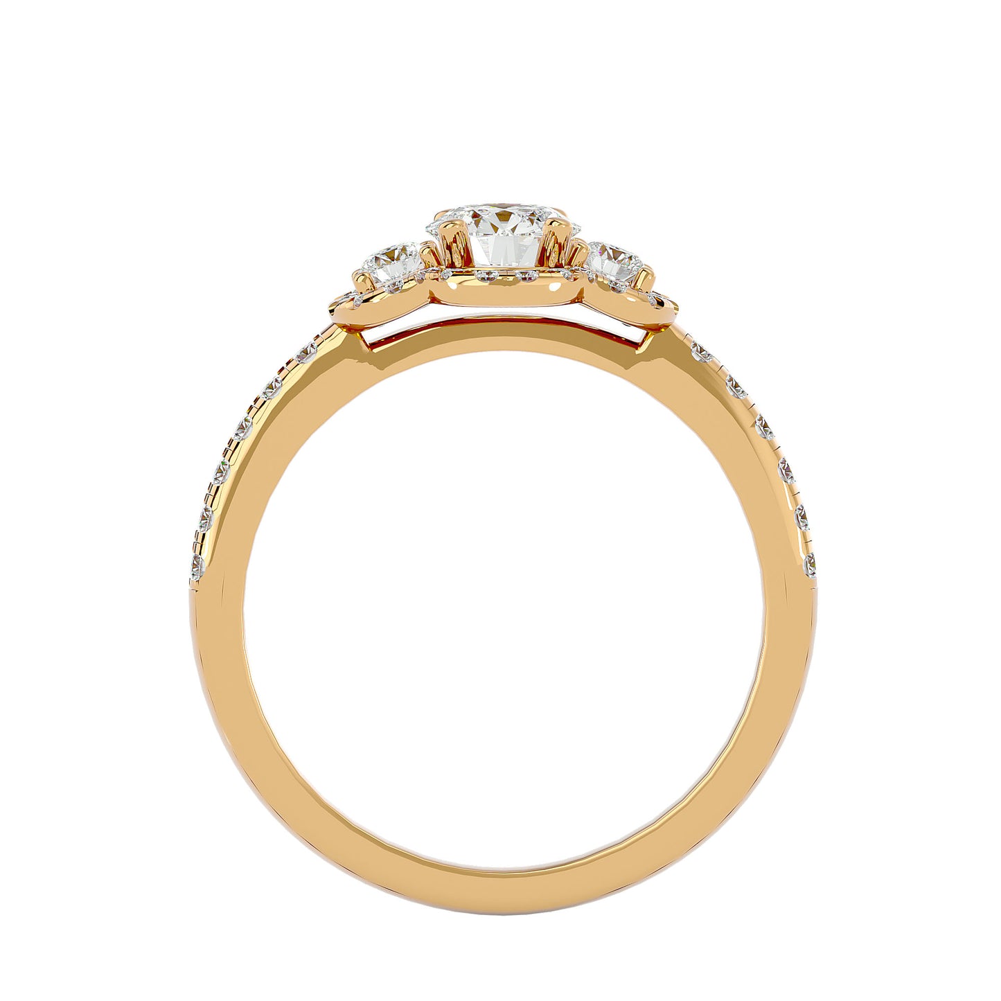 Sayuri three stone diamond engagement ring