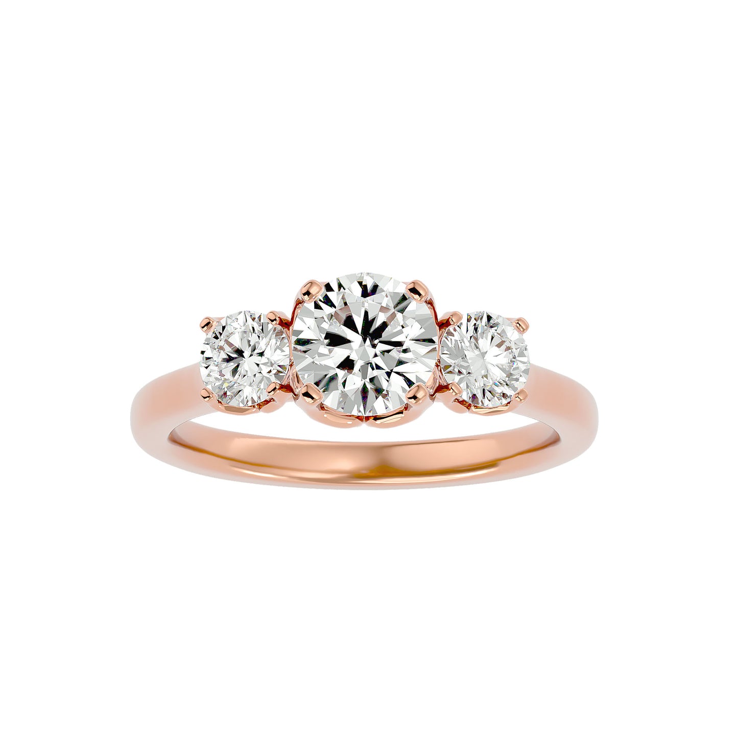 Loes three stone diamond engagement ring