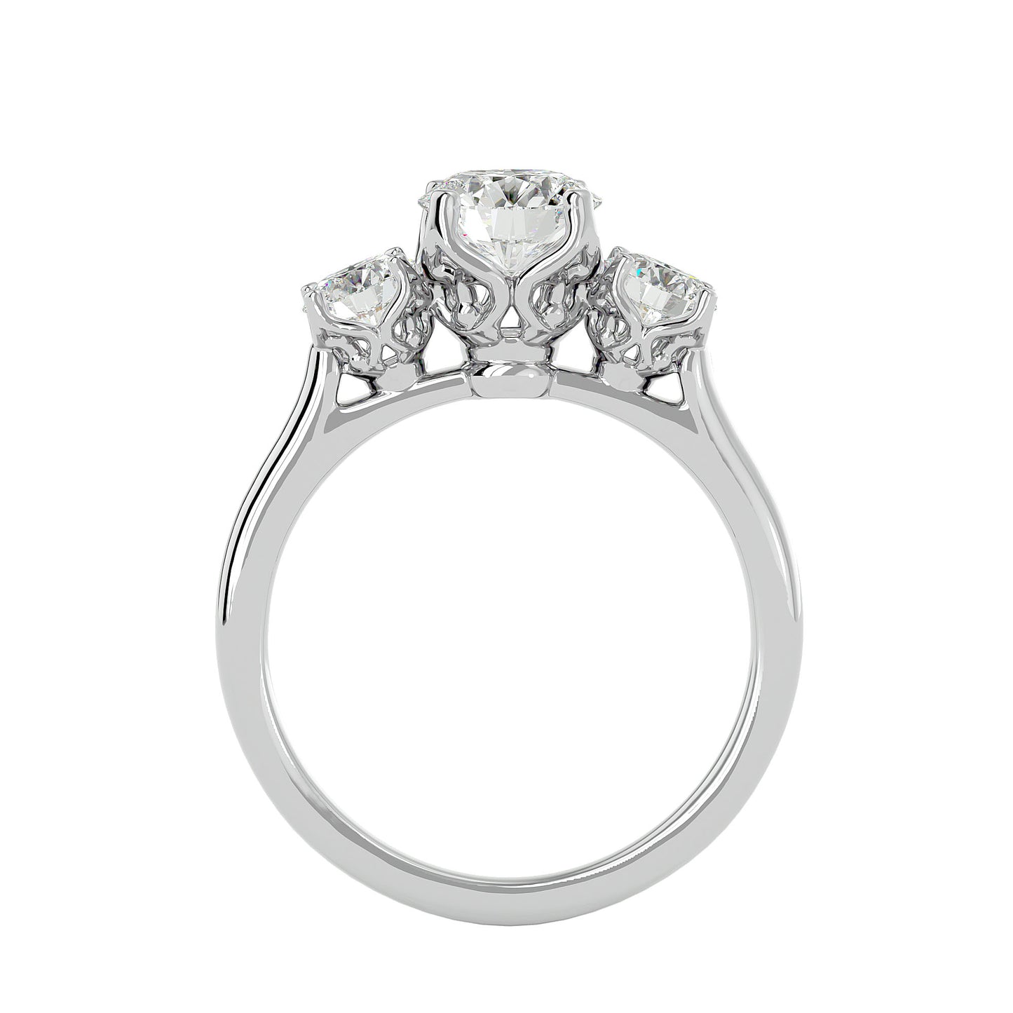 Loes three stone diamond engagement ring